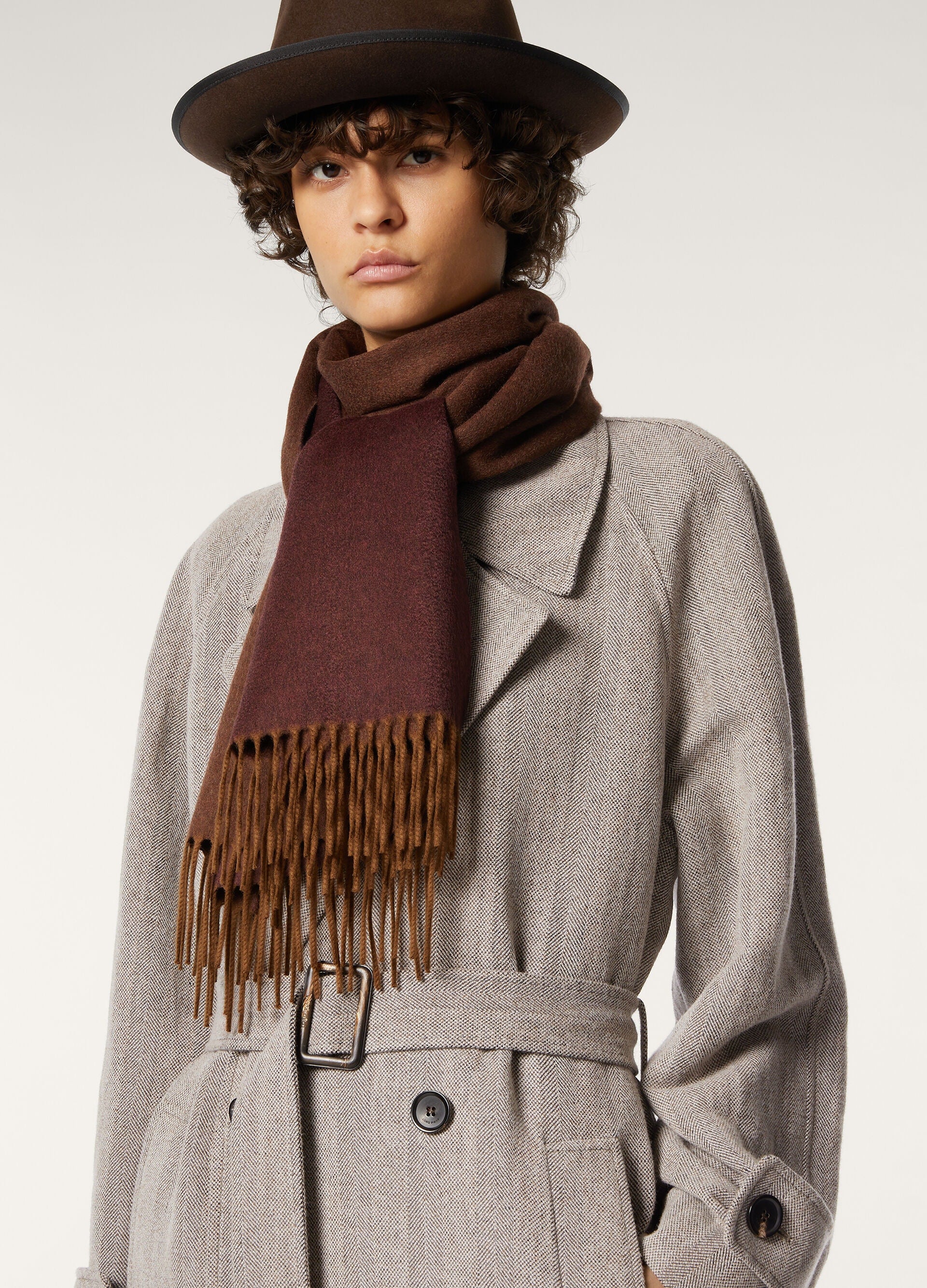 Two-Tone Scarf - Java Brown Melange/Purple Melange
