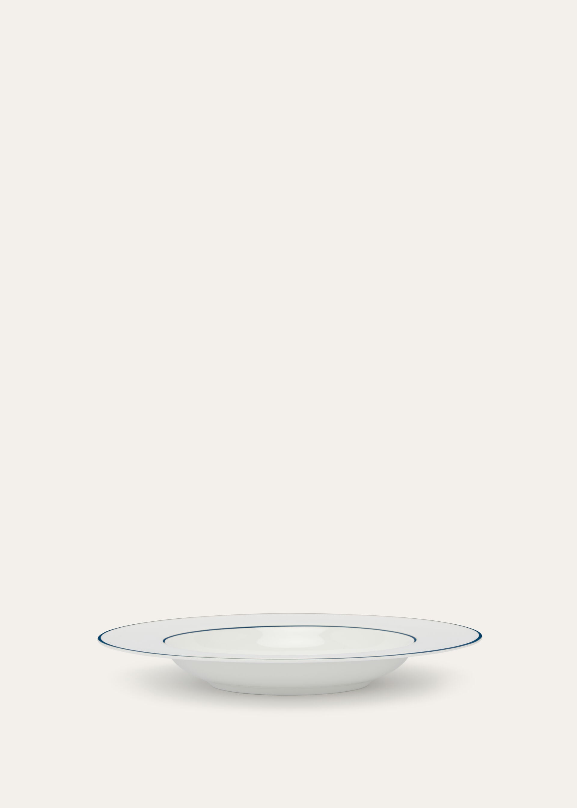 Suitcase Stripe Plain Soup Plate - Marinier Blue Stripe