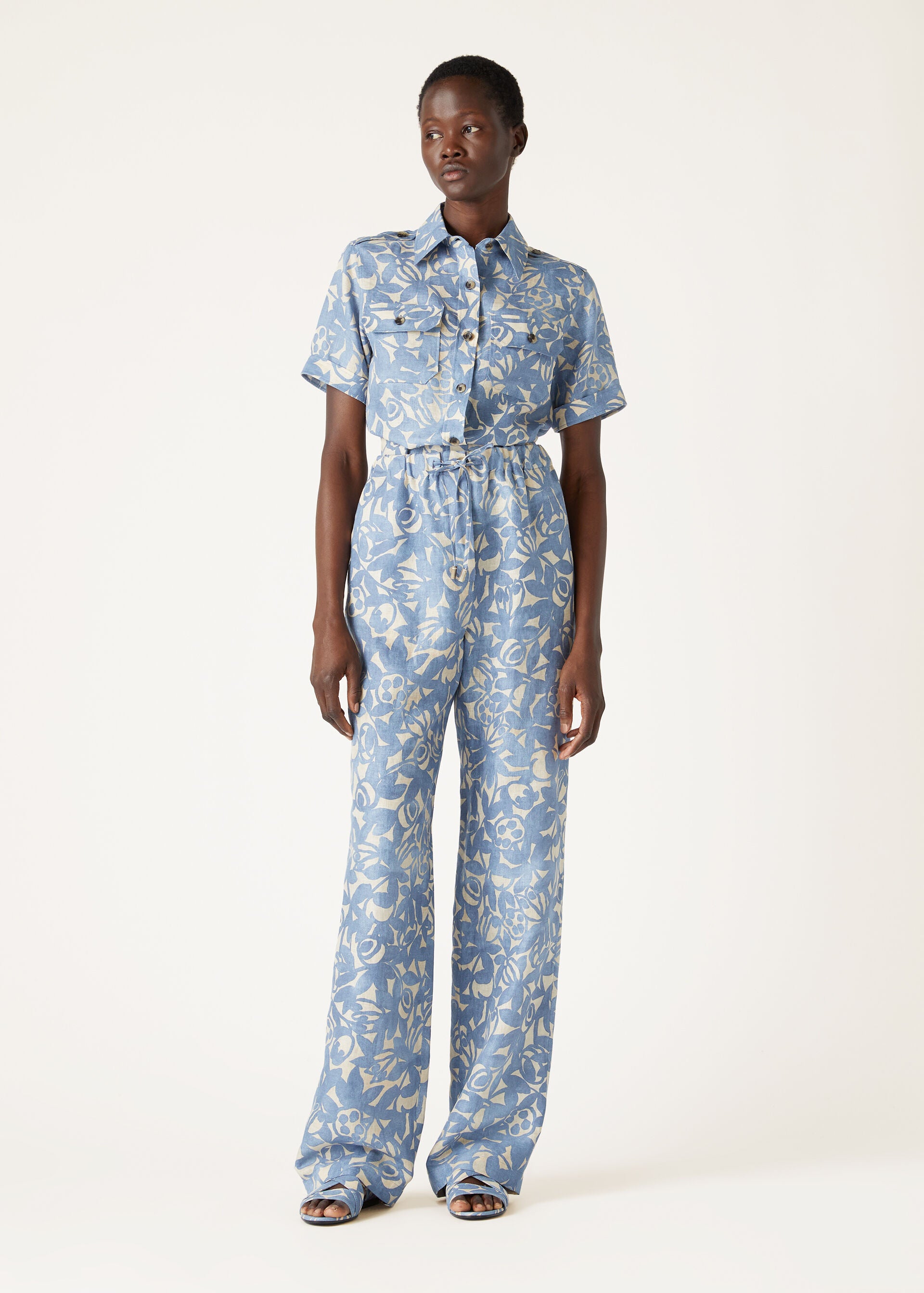 Annalisa Shirt - BEAU BLUE+CREAMED HONEY