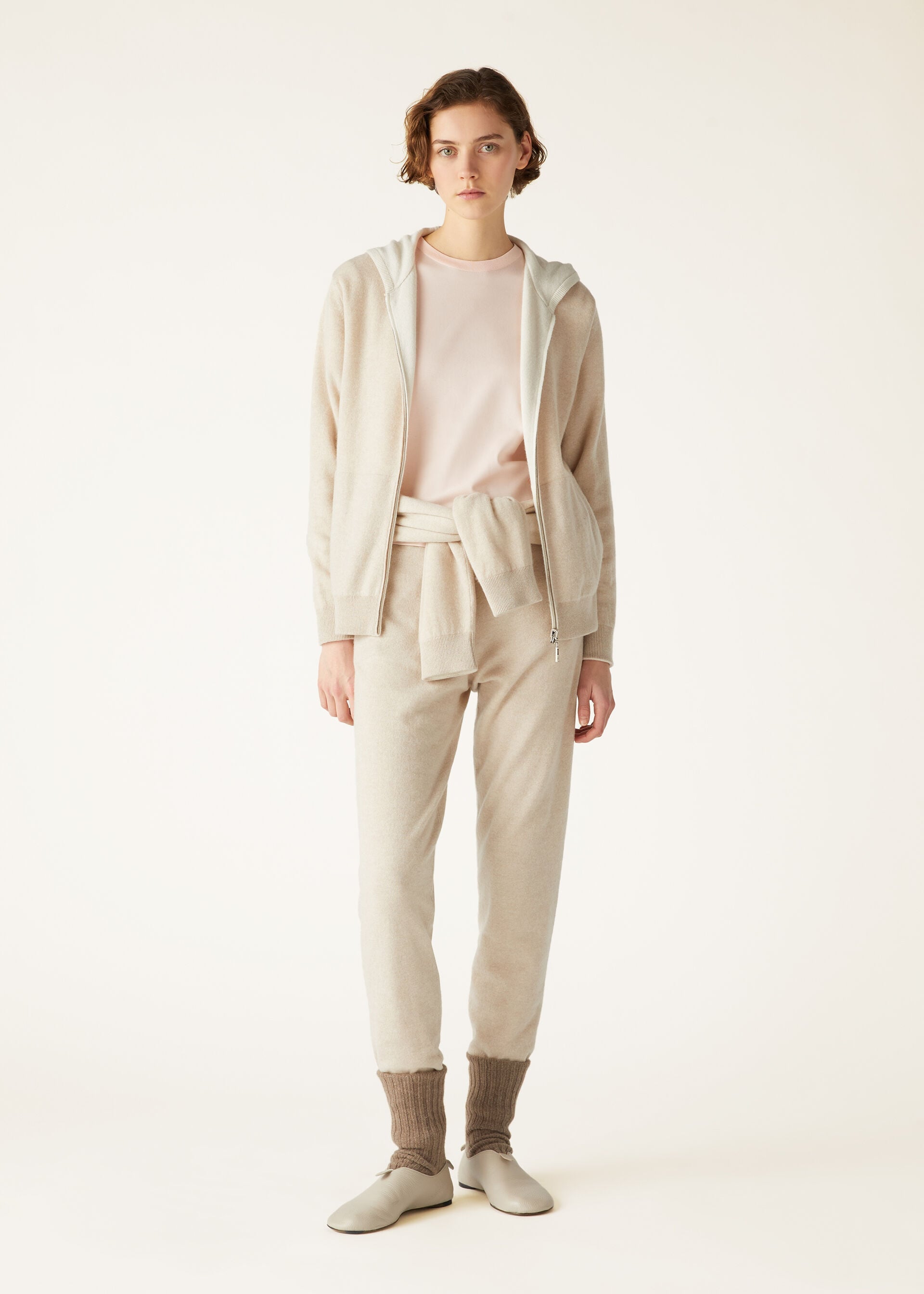 Duo Hooded Bomber Sweater - Natural Suitcase/Nougat