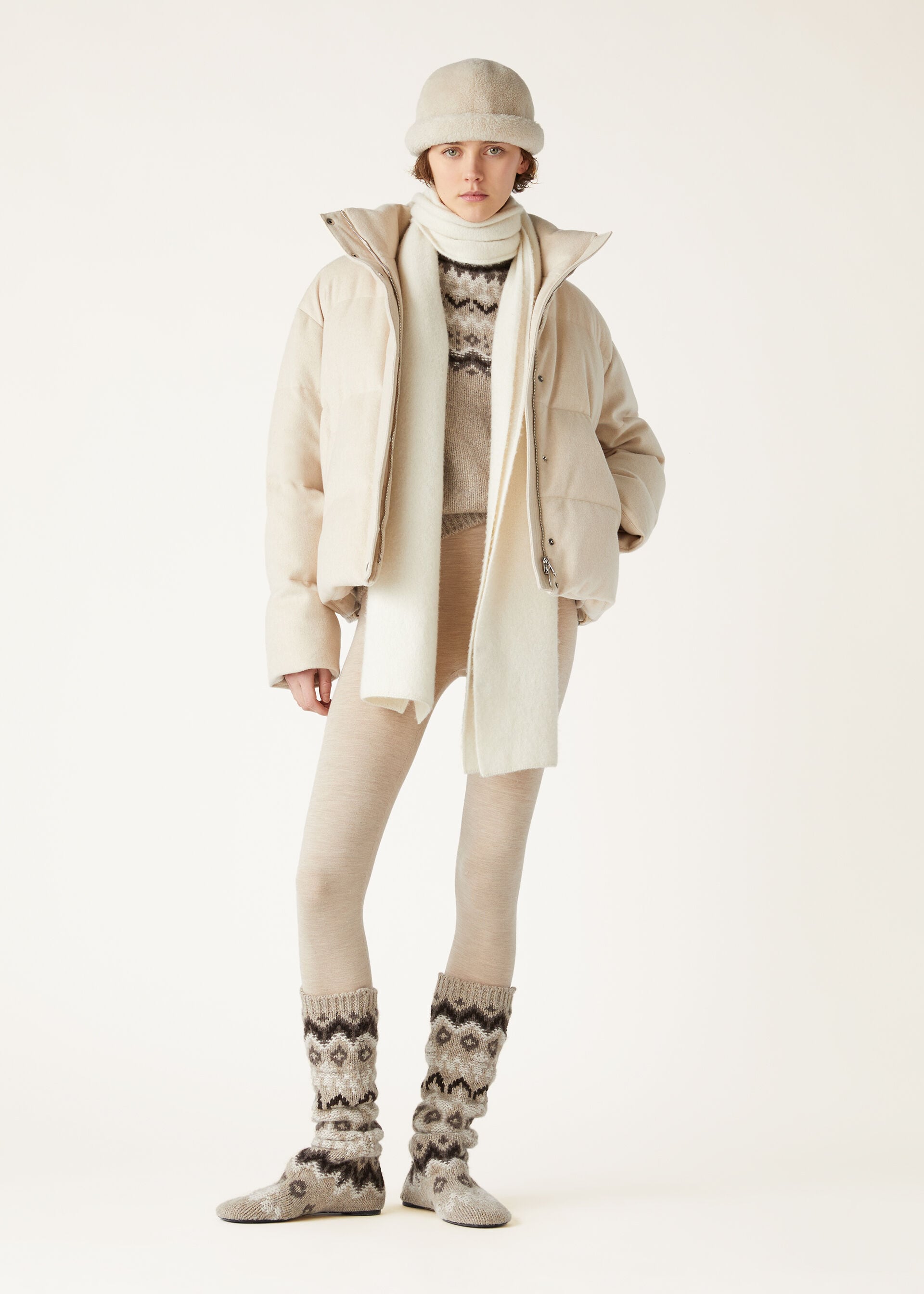 Jools Puffer Jacket - Natural Melange