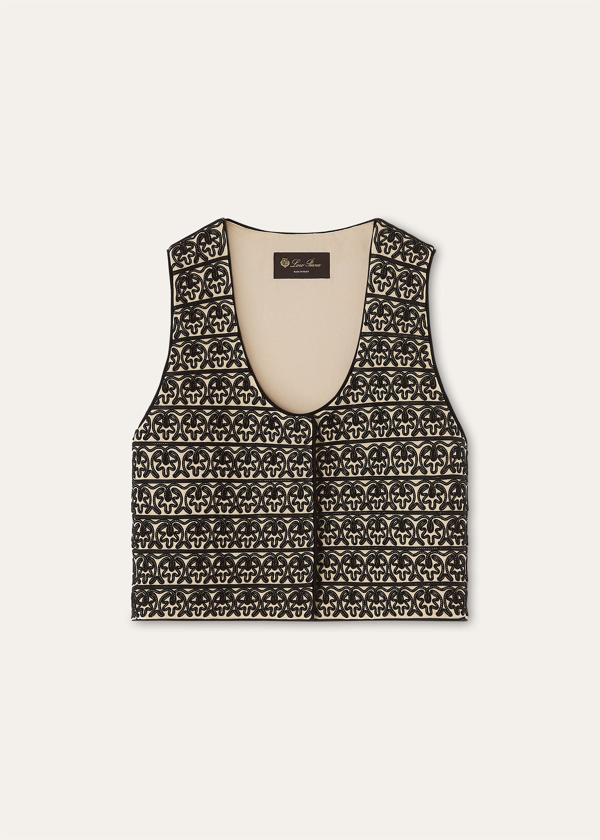 Addie Vest - Beige/Black