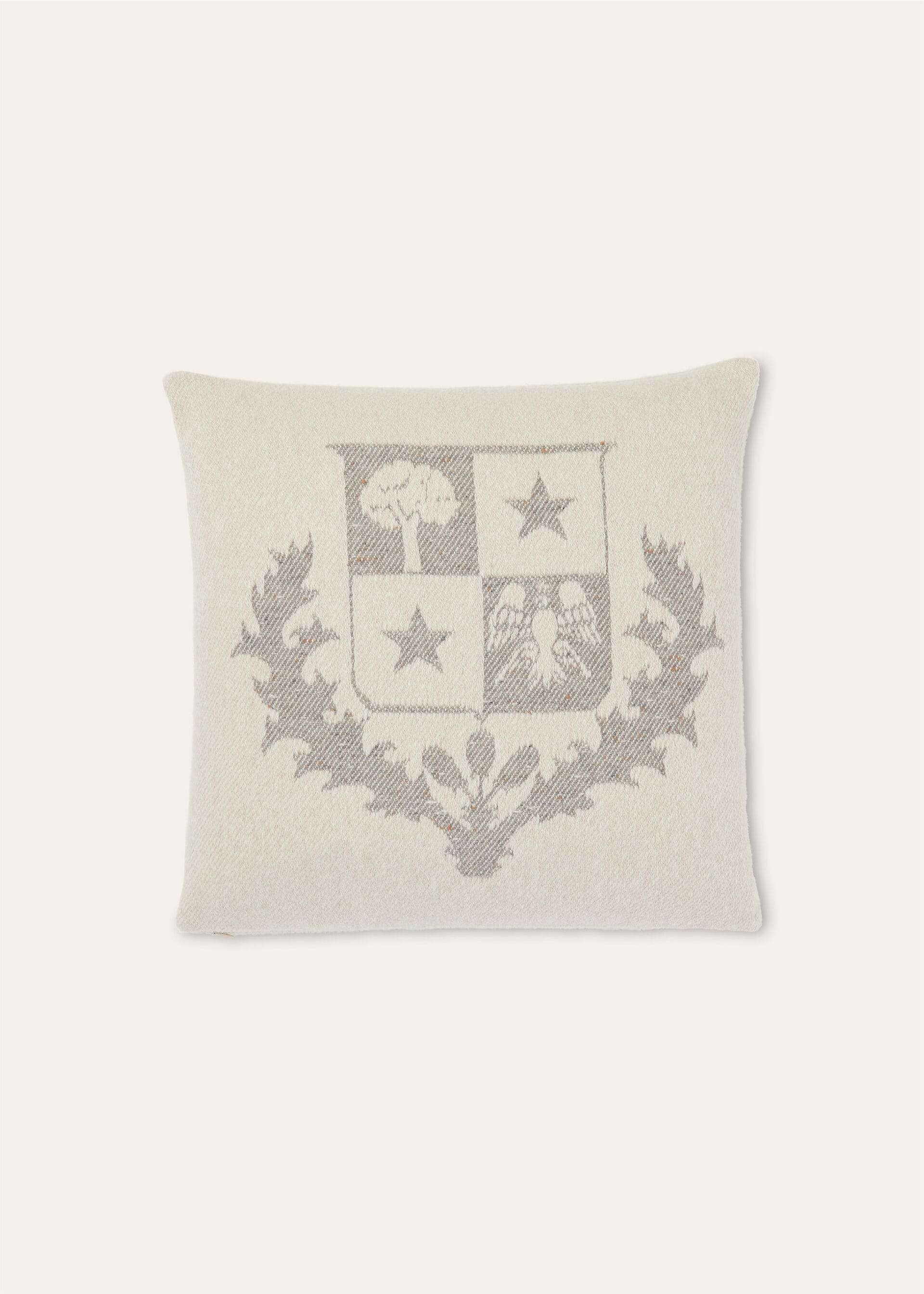 Loro Piana Donegal Cushion - Natural/Steel Tweed