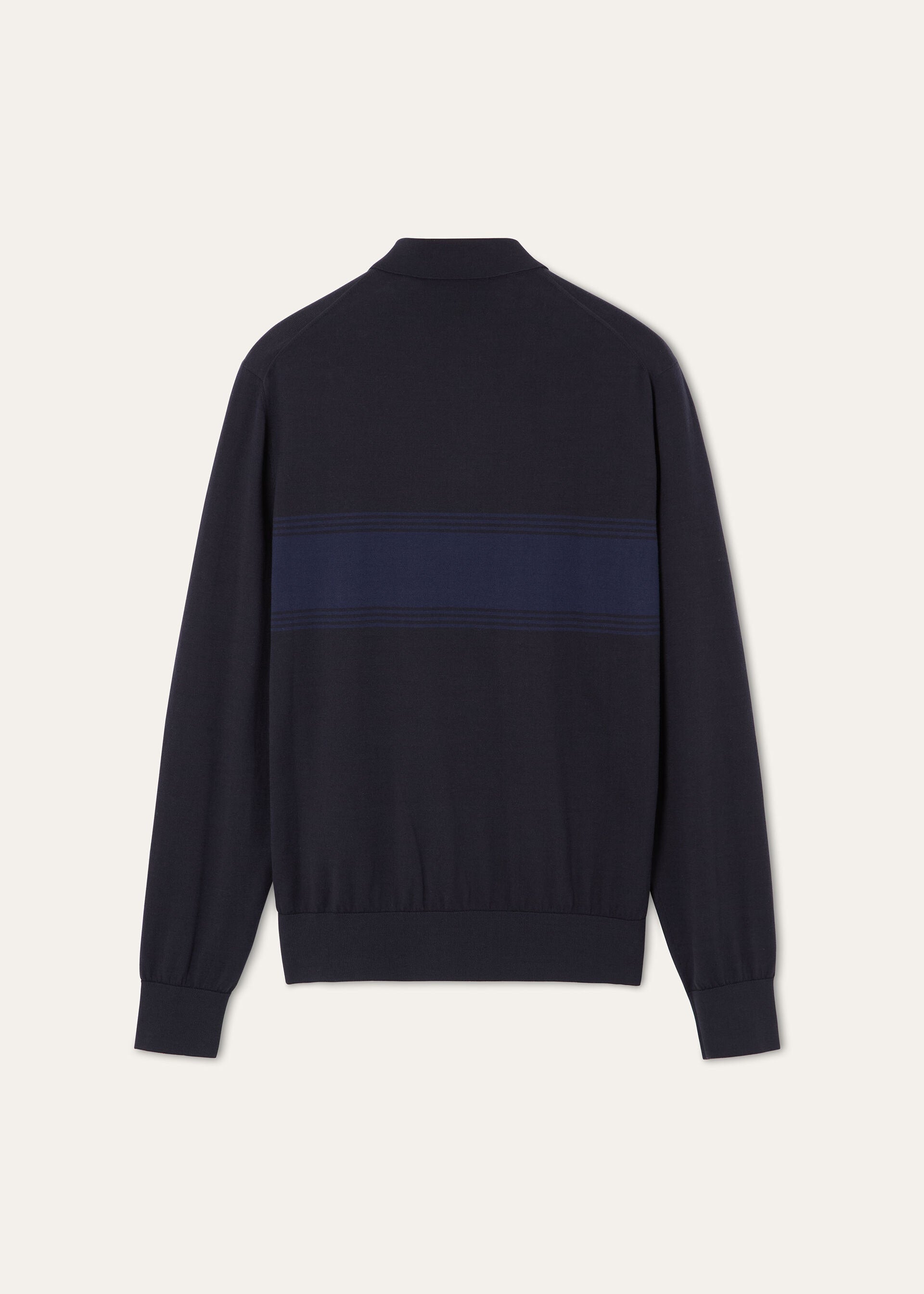 St. Andrews Polo Sweater - Blue Navy/Ocean Waves