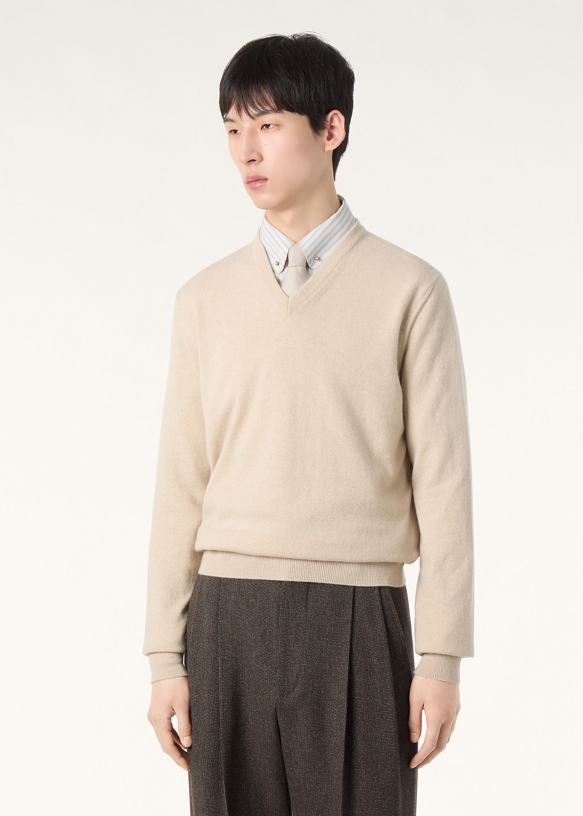 Classic V-Neck - Natural Melange