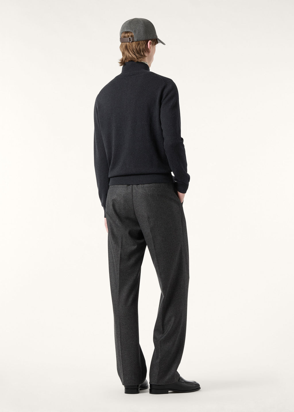 Classic Zip-Up Bomber Jacket - Black/Gray Melange