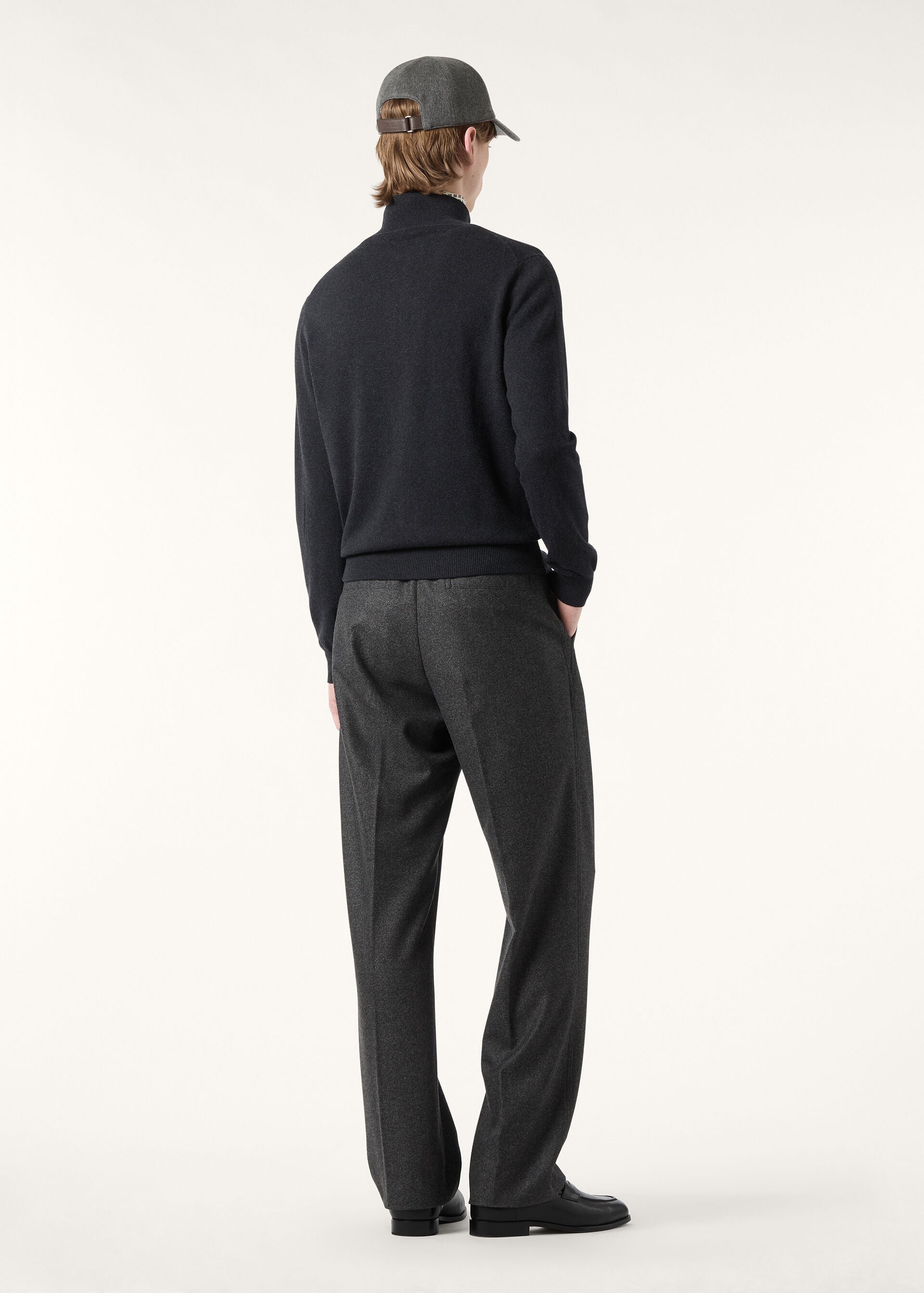 Classic Zip-Up Bomber Jacket - Black/Gray Melange