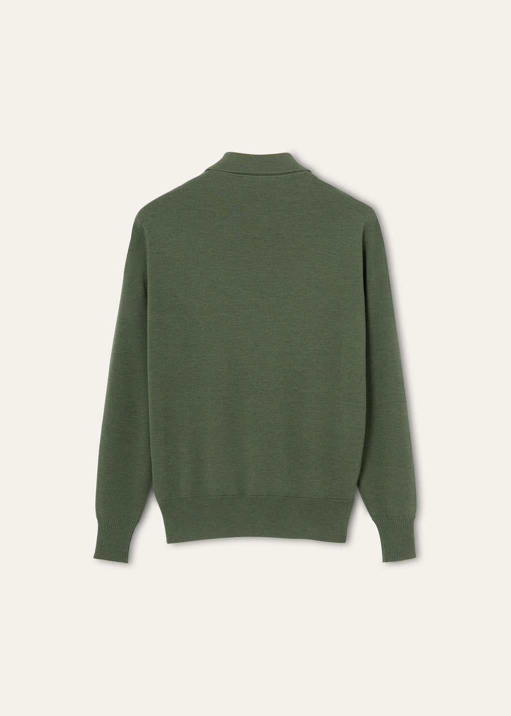 Buttonless Polo-shirt - Green Kelp Melange