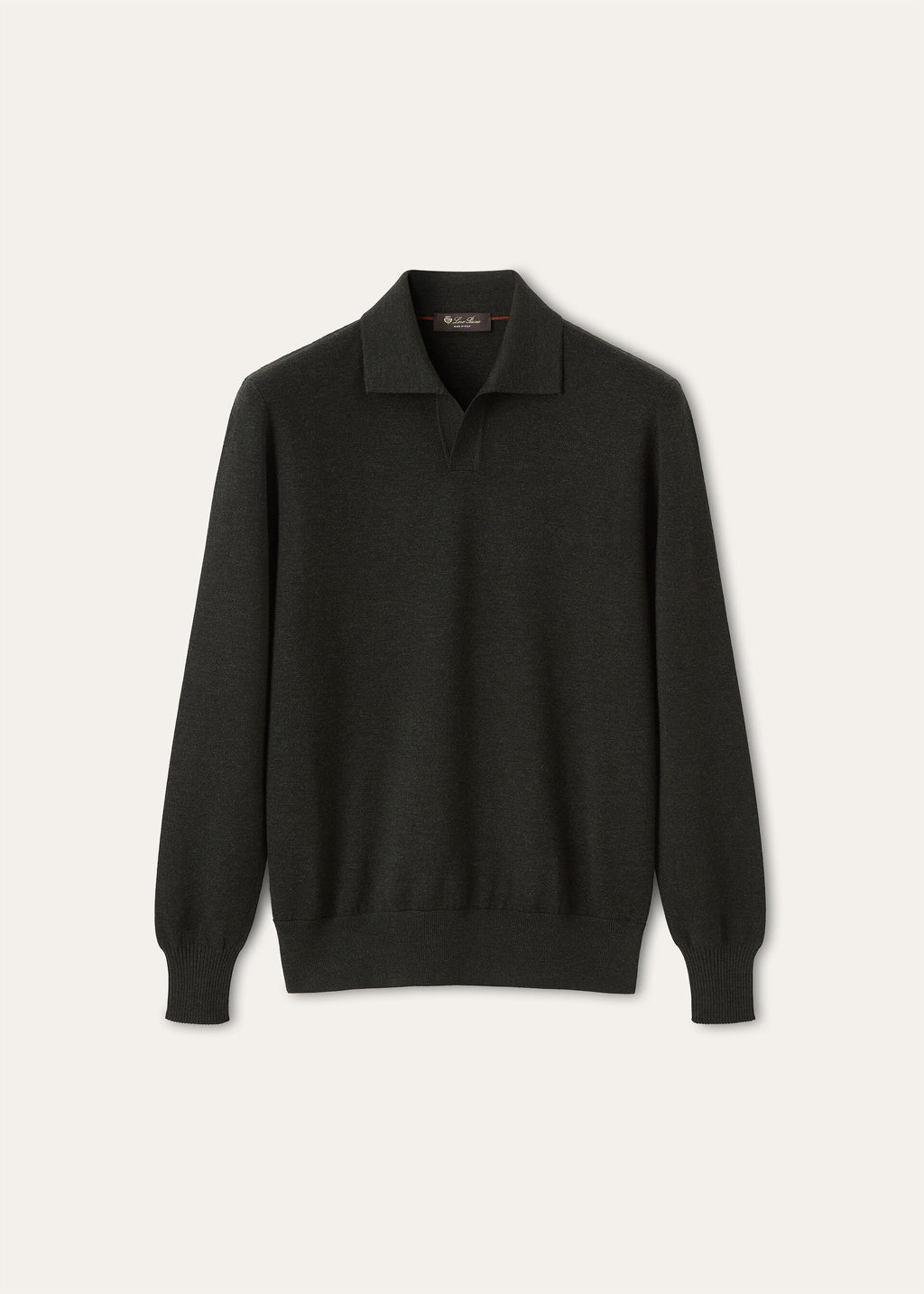 Buttonless Polo-shirt - Ancient Oak Melange
