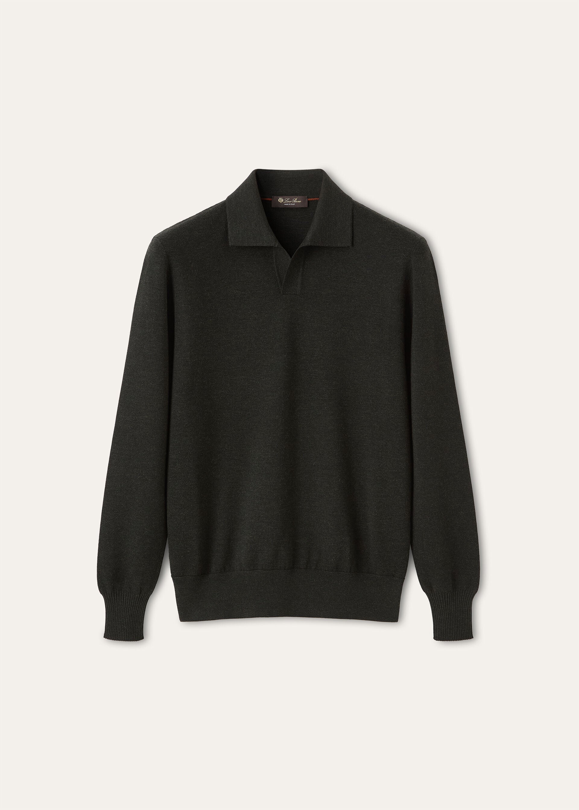 Buttonless Polo-shirt - Ancient Oak Melange