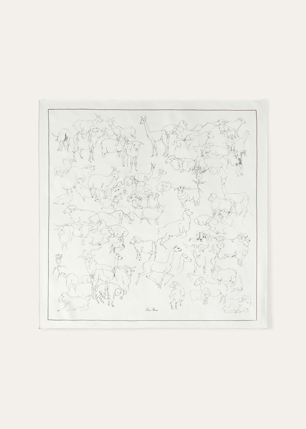 L'Arte Dei Filati Più Pregiati Foulard 60x60 - White/Black