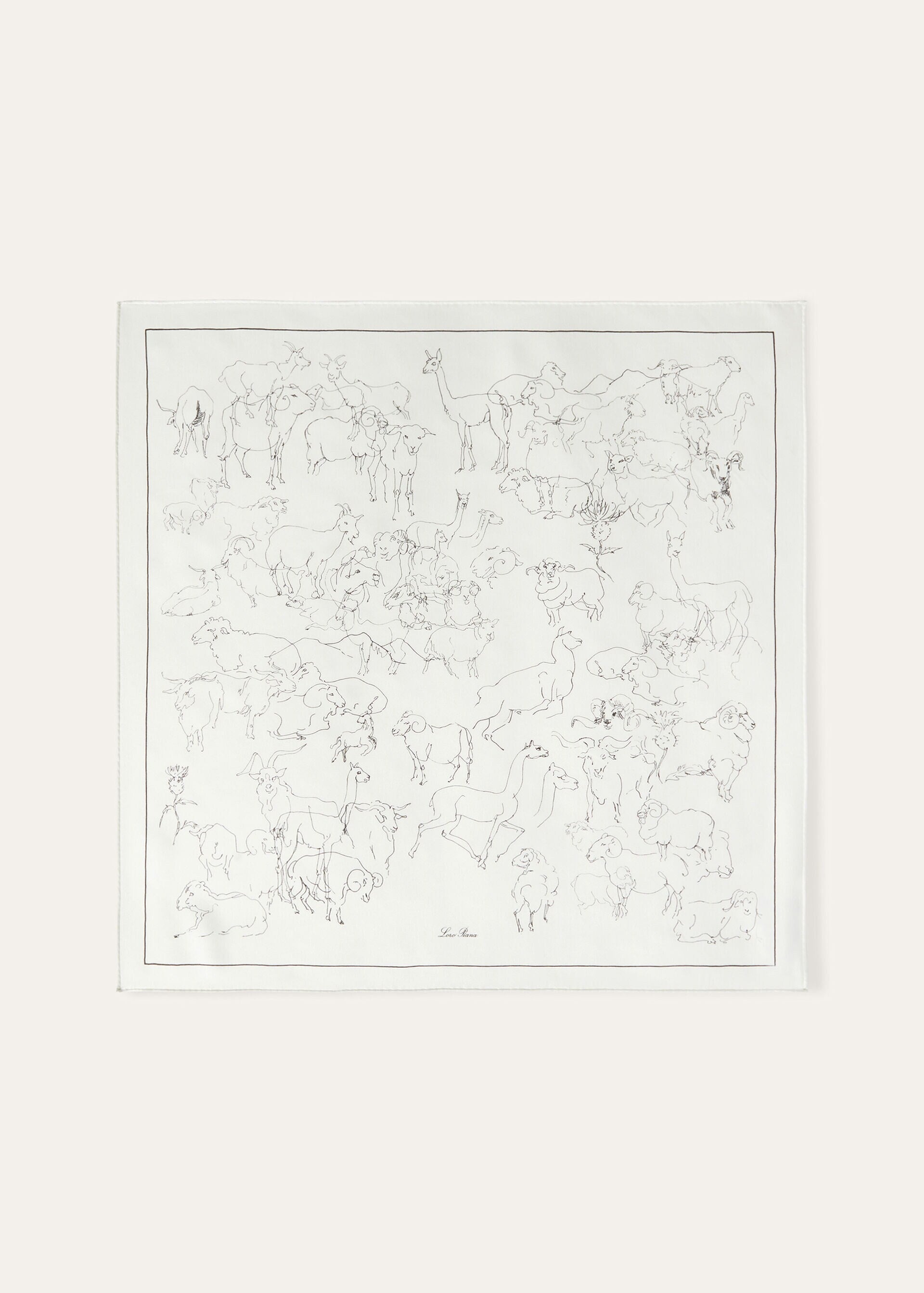 L'Arte Dei Filati Più Pregiati Foulard 60x60 - White/Black