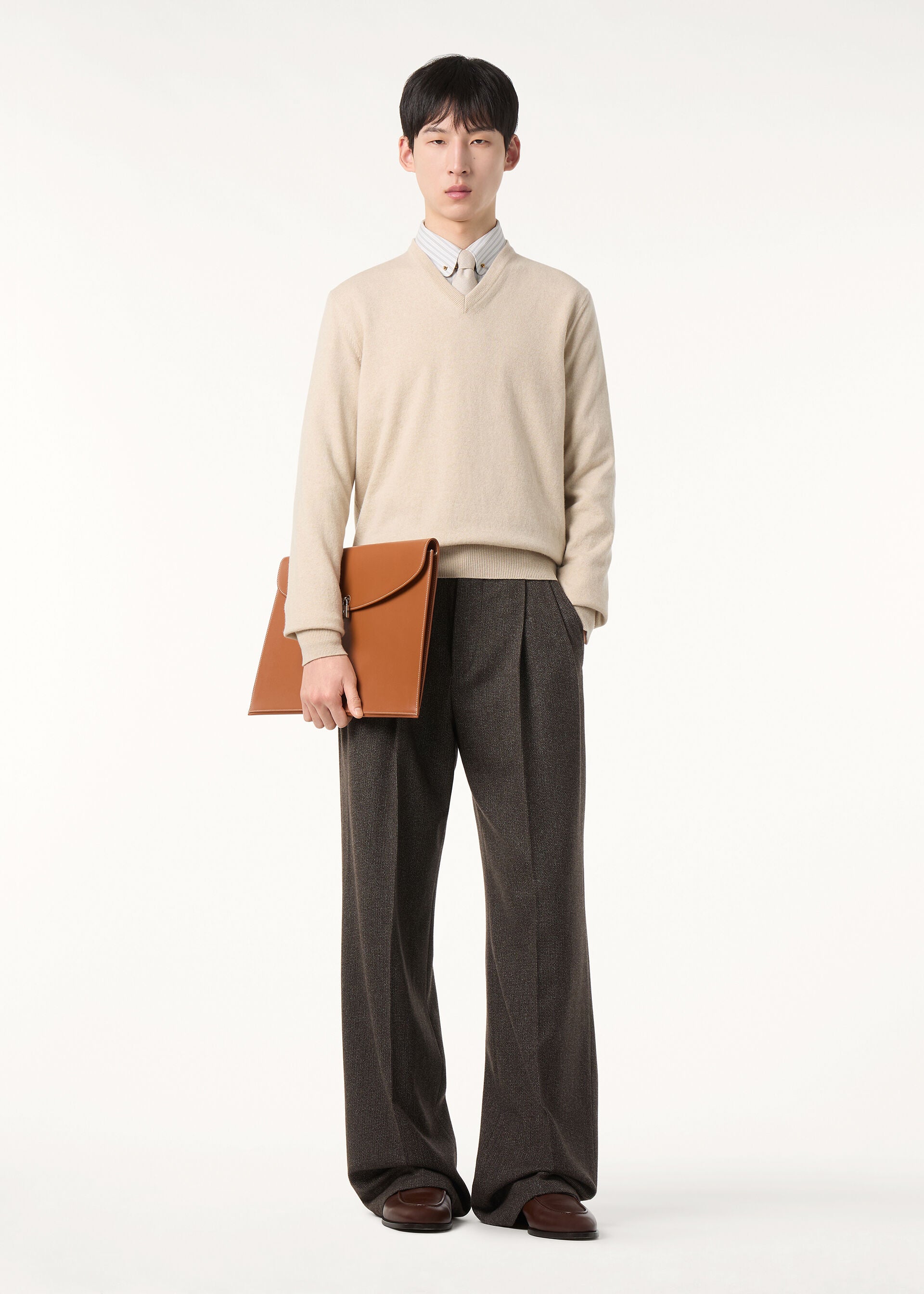Classic V-Neck - Natural Melange