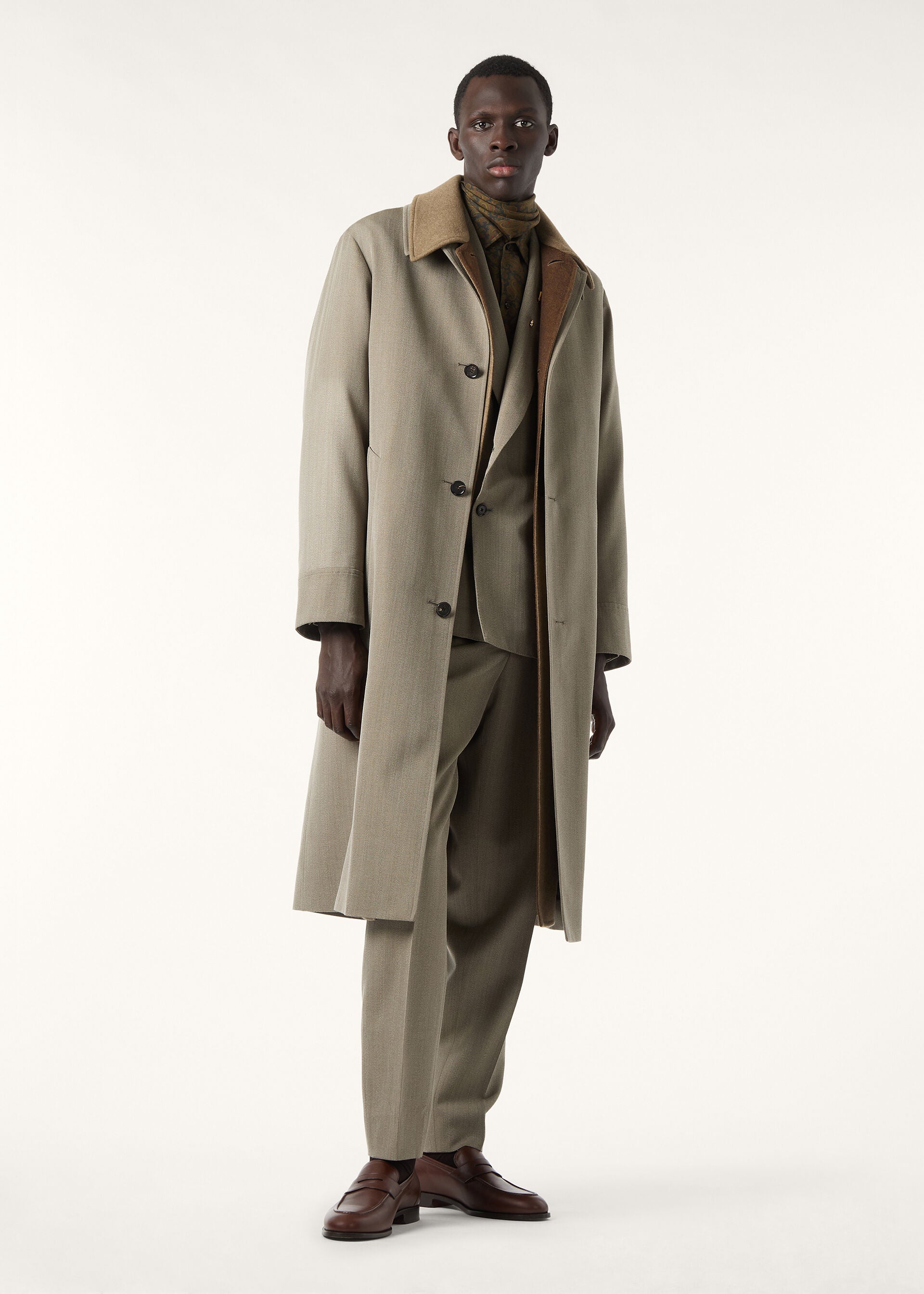 Winston Coat - Green Chevron