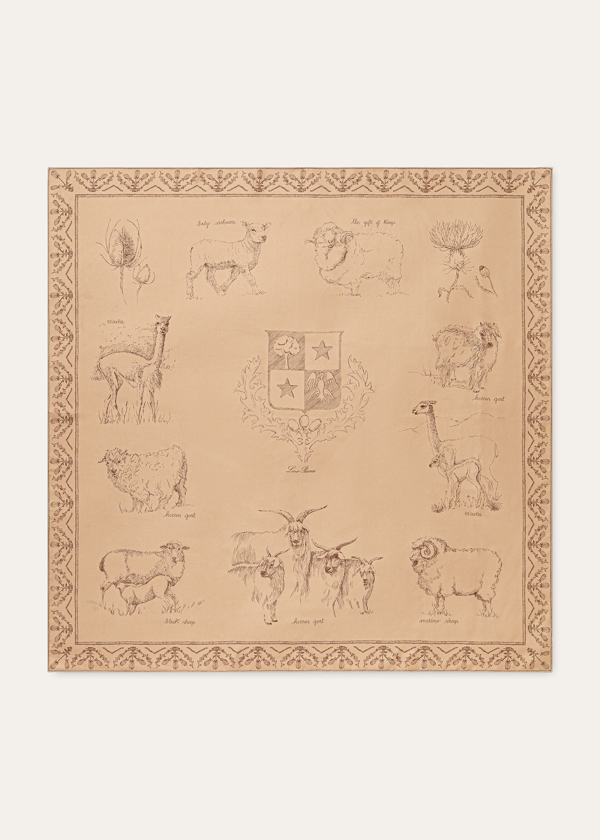 Le Origini delle Eccellenze Carré  90x90 - Light Tan/Graphite
