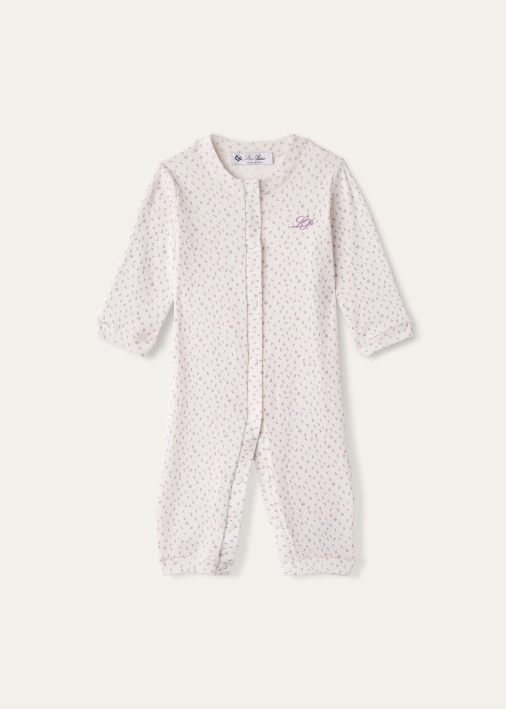 Baby Little Numbers Romper - Fancy White/Light Wisteria