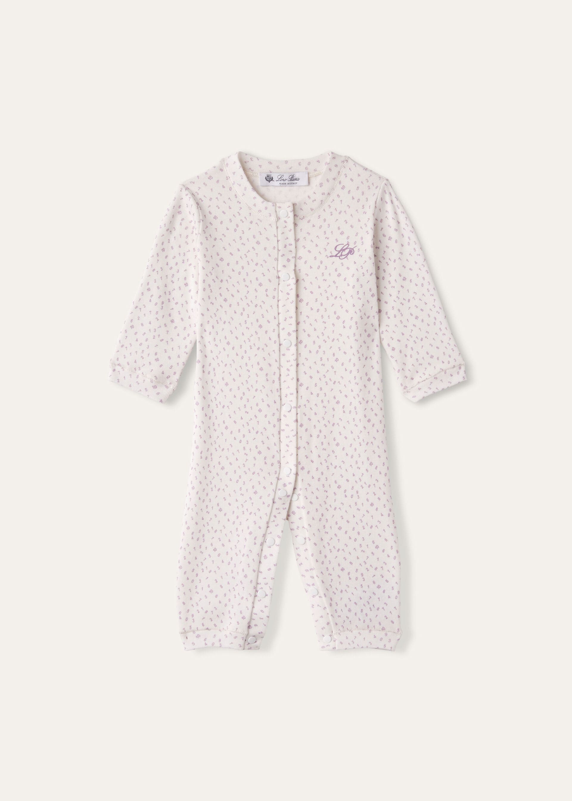 Baby Little Numbers Romper - Fancy White/Light Wisteria