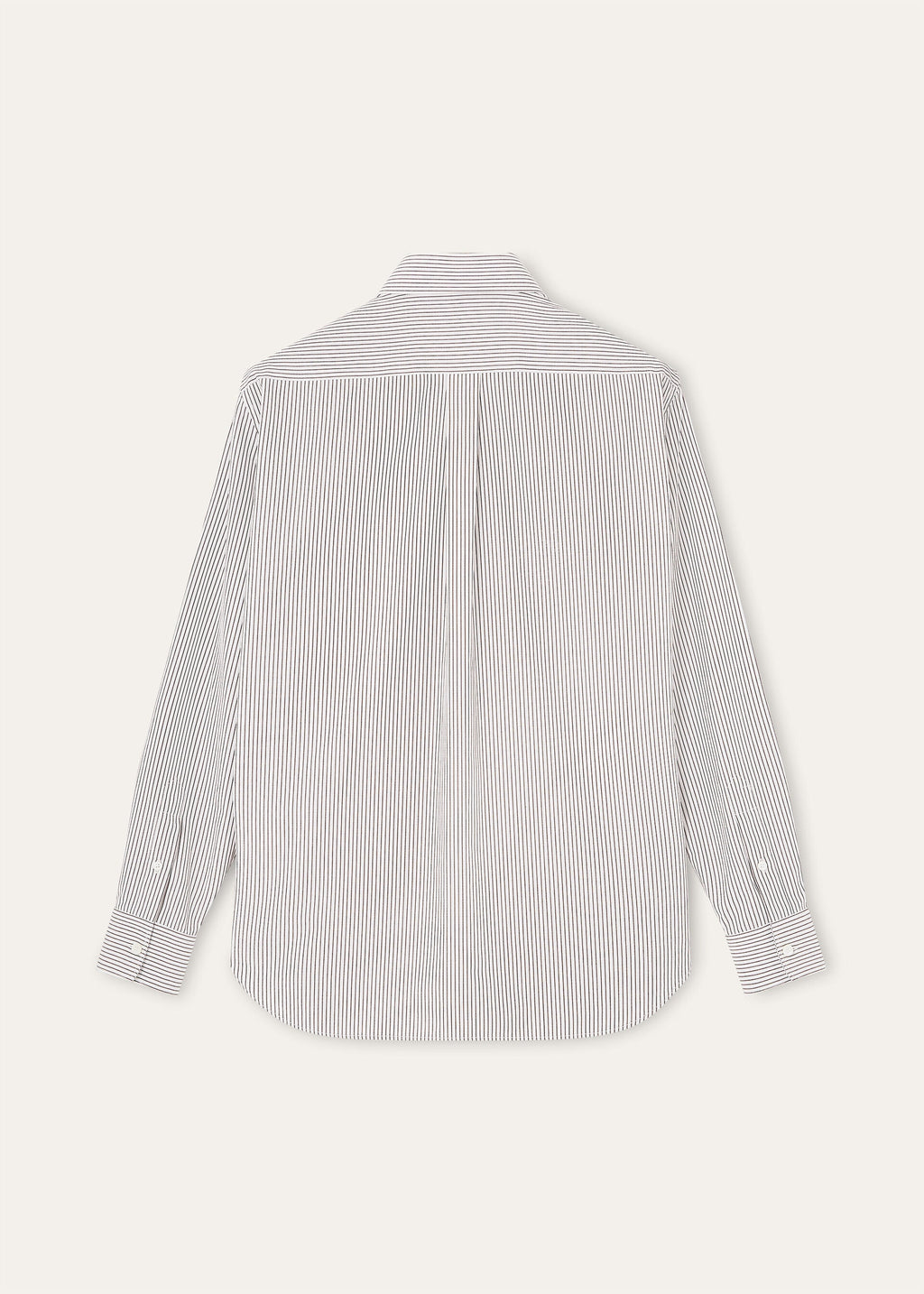 Elia Shirt - White Brown Stripe