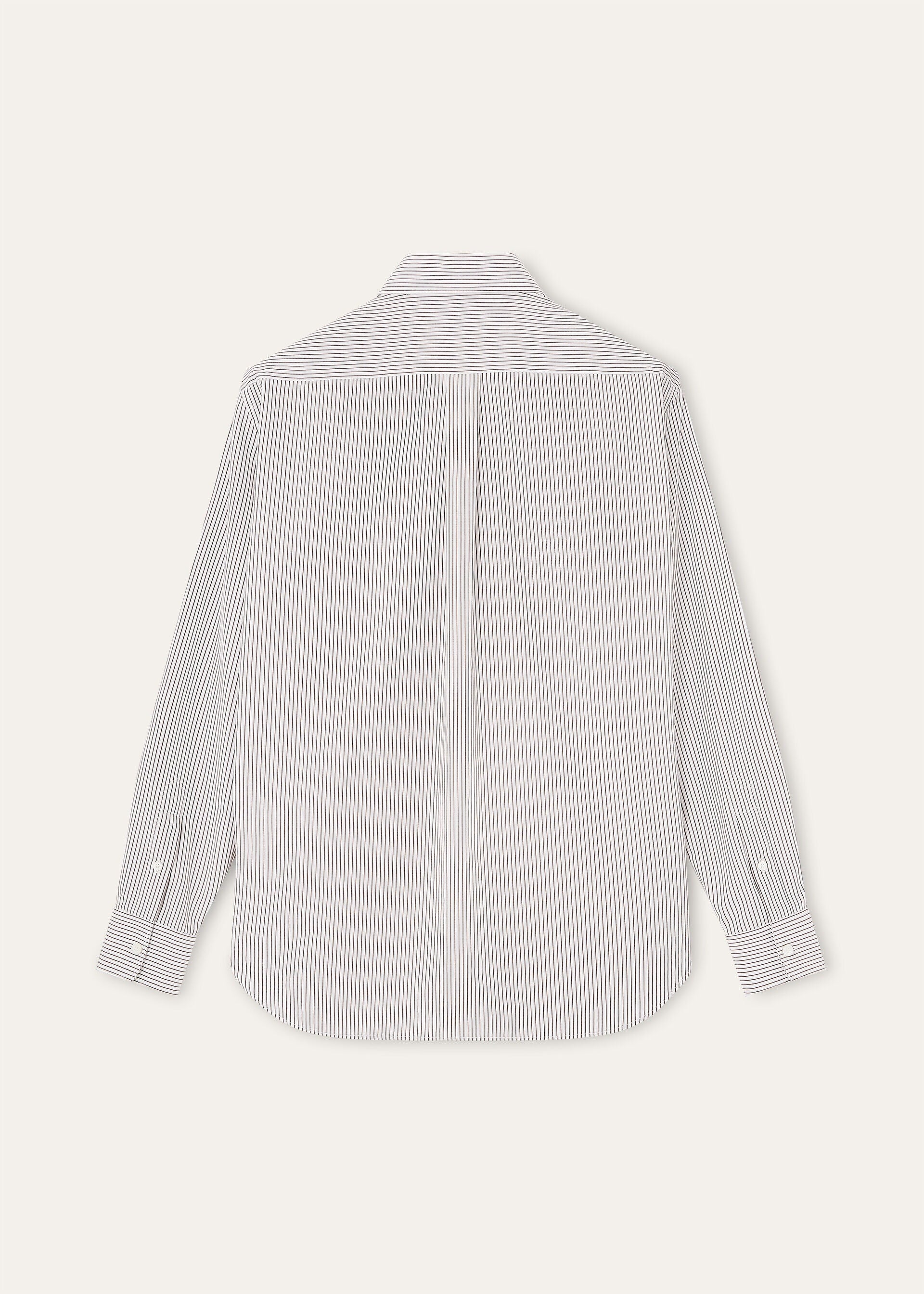 Elia Shirt - White Brown Stripe
