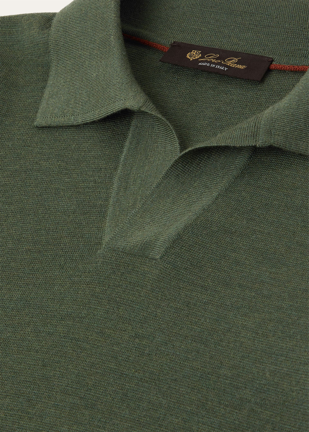 Buttonless Polo-shirt - Green Kelp Melange