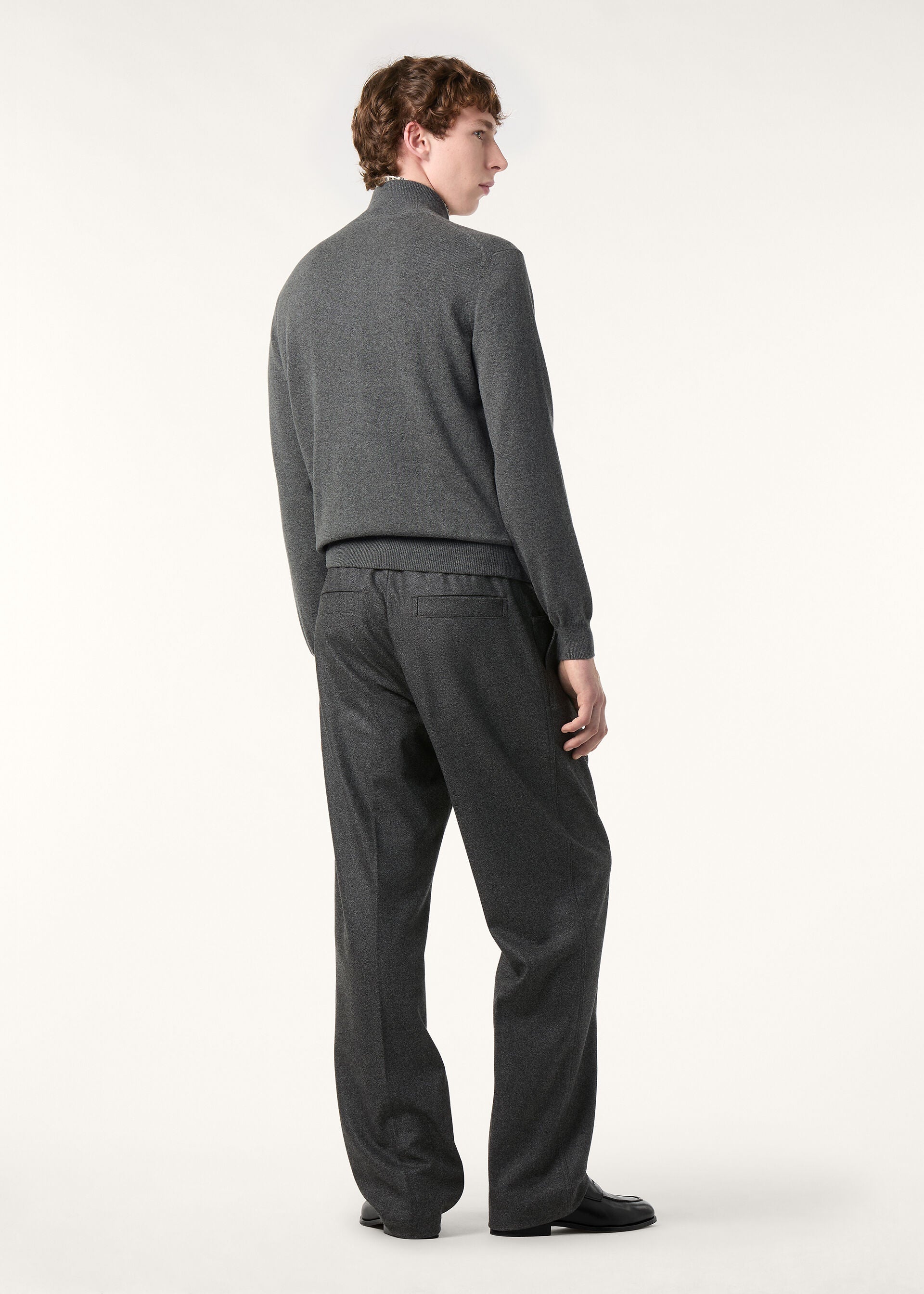 Classic Zip-Up Bomber Jacket - Gray Melange
