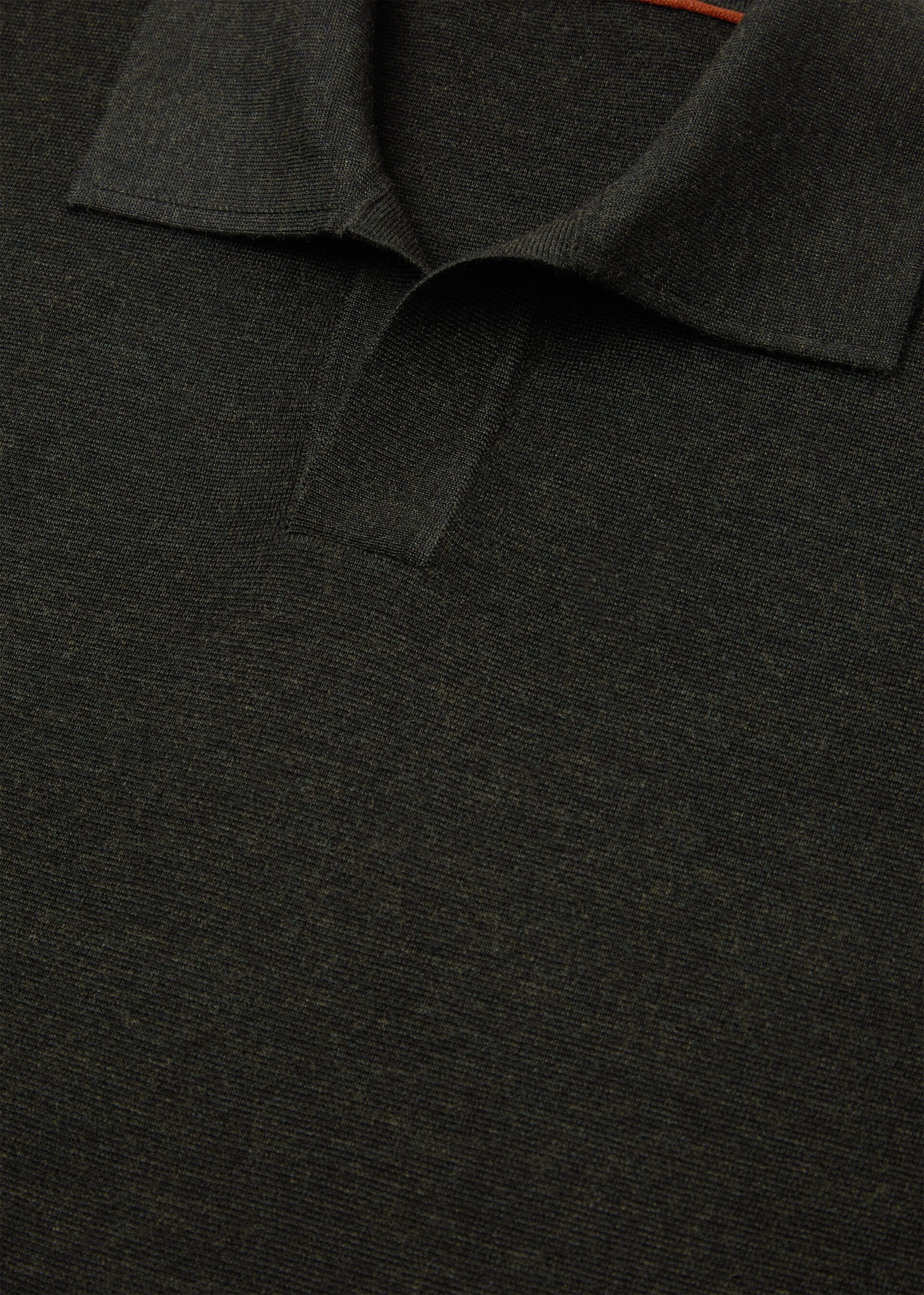 Buttonless Polo-shirt - Ancient Oak Melange