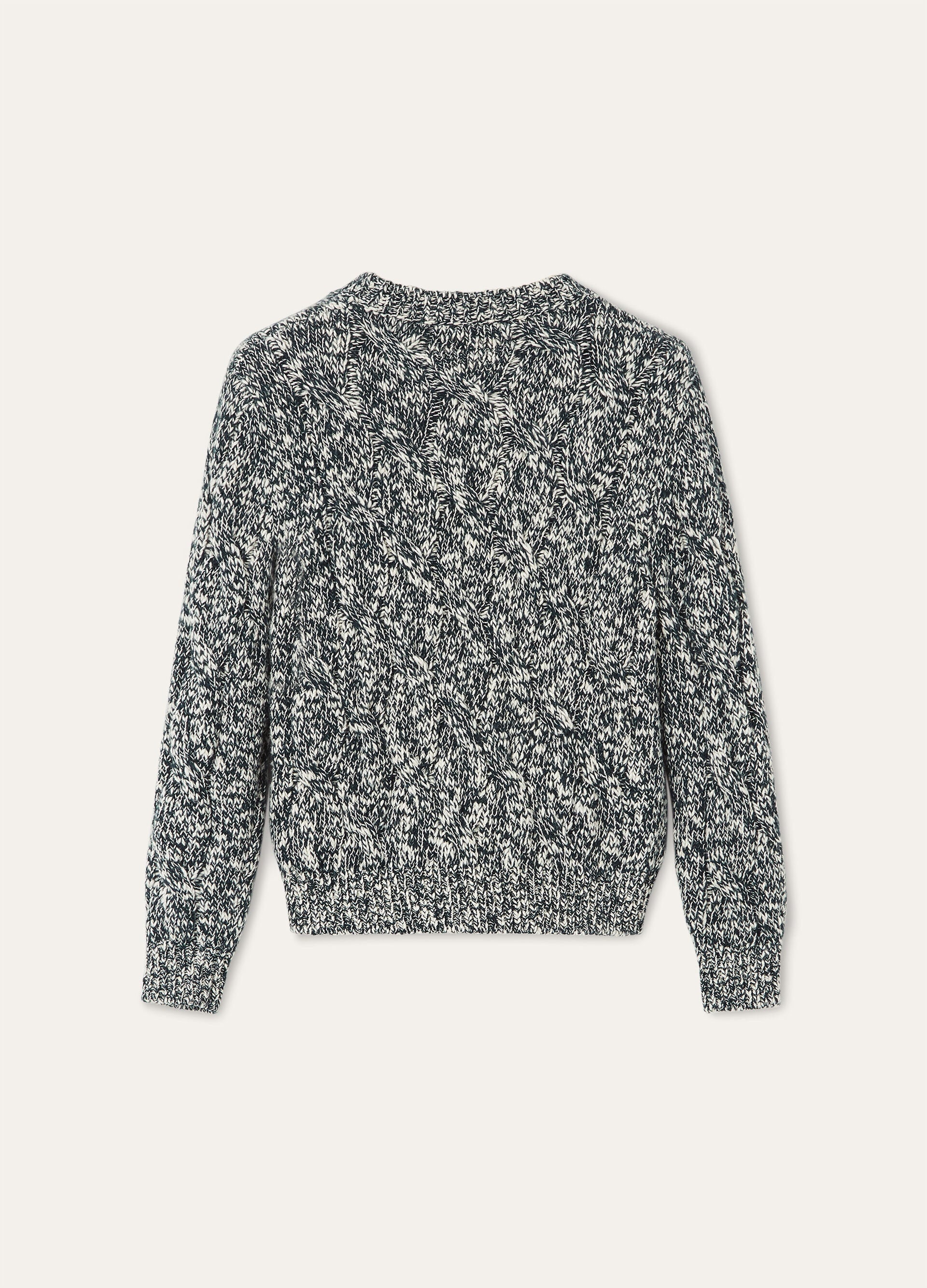 Kid's Cable Dream Crewneck - White/Blue