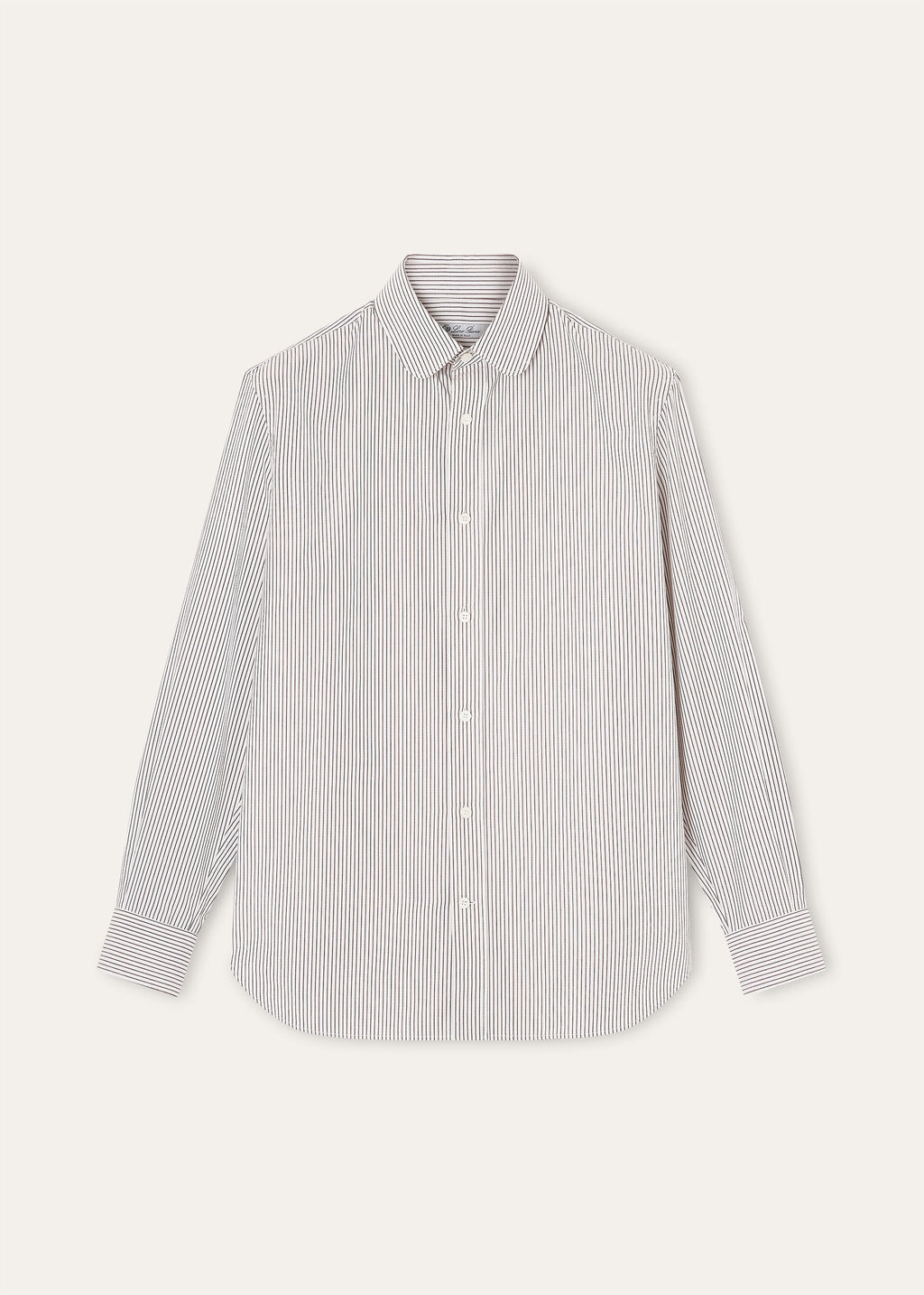 Elia Shirt - White Brown Stripe
