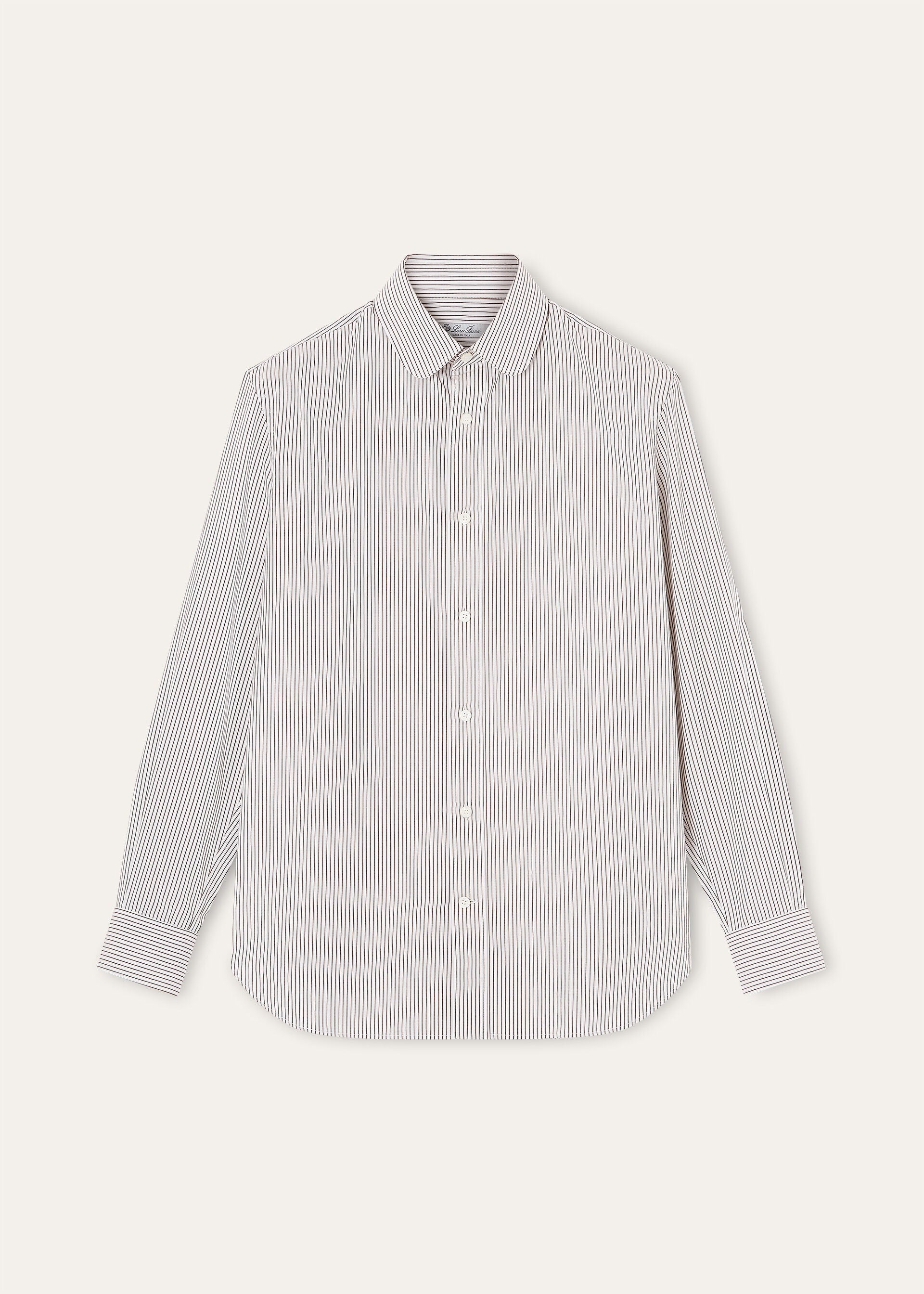 Elia Shirt - White Brown Stripe