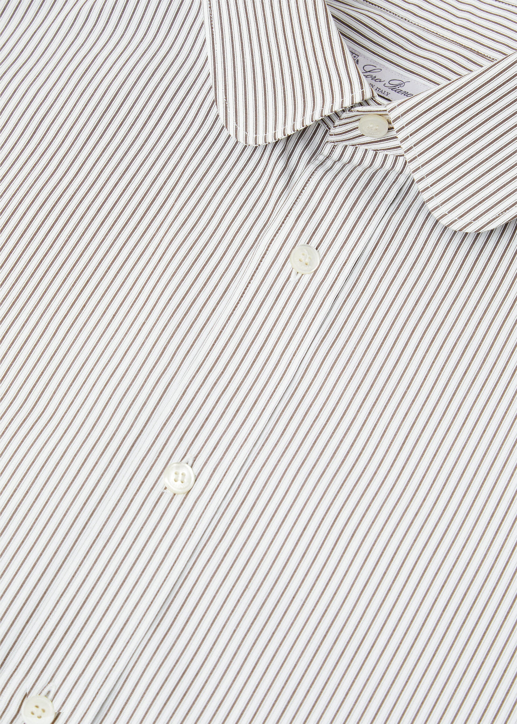 Elia Shirt - White Brown Stripe