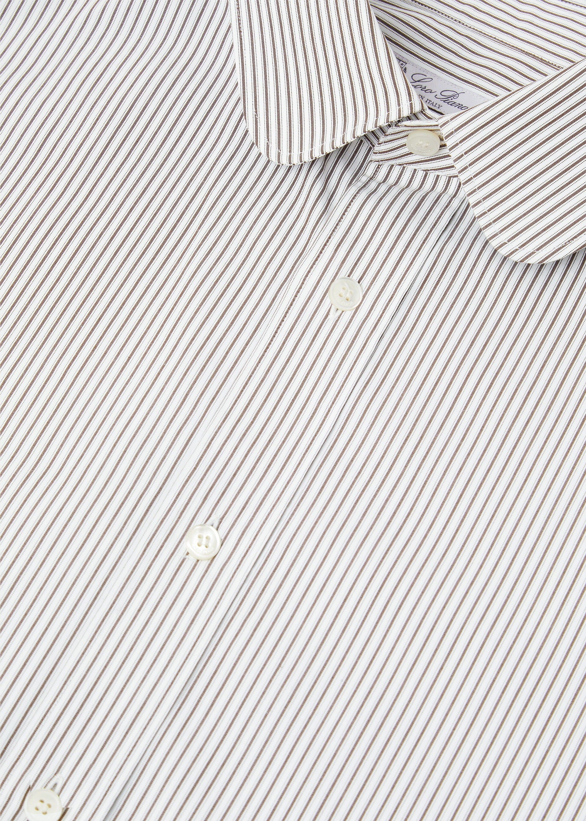 Elia Shirt - White Brown Stripe
