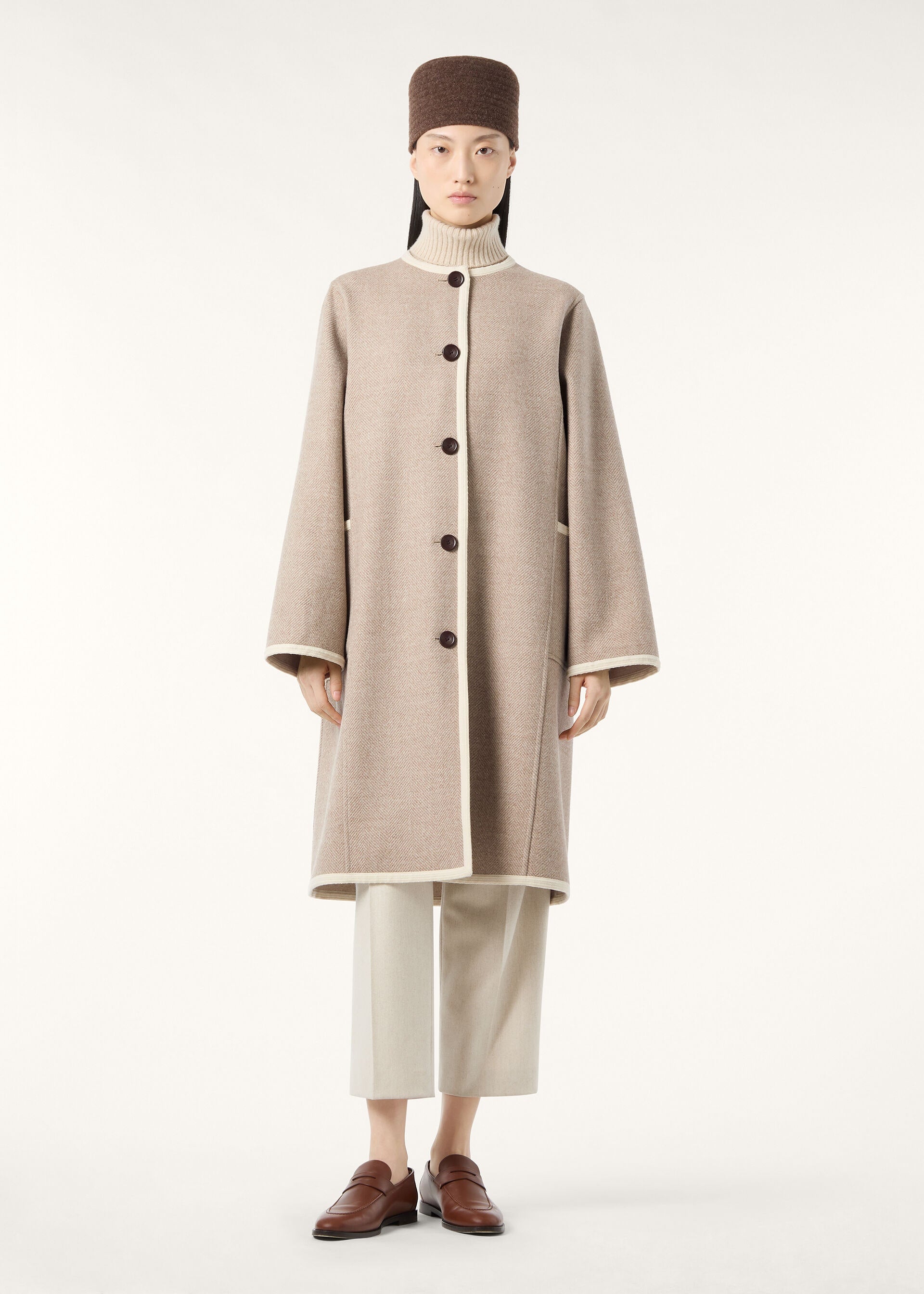 Brock Coat - Nude Beige/Linen