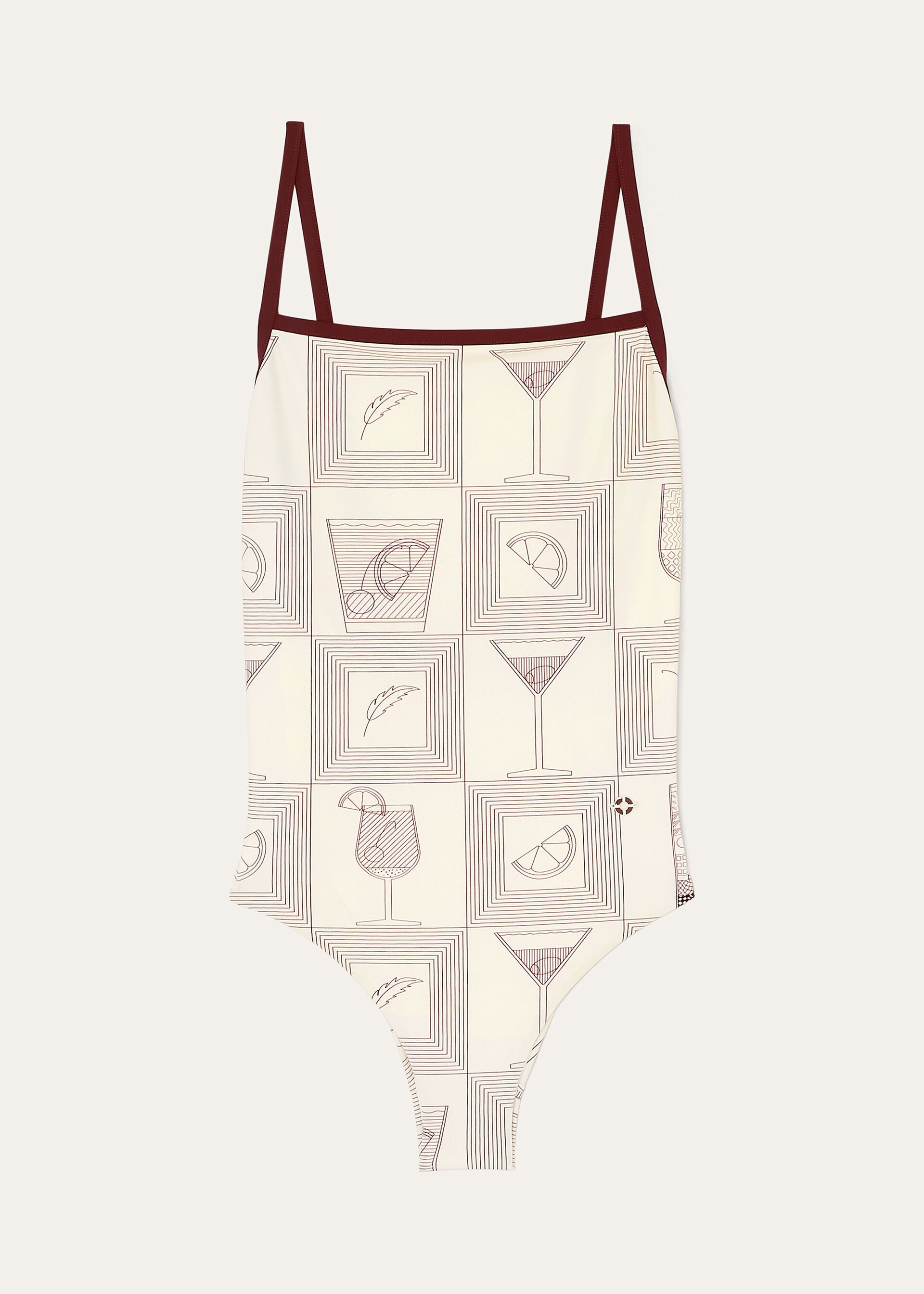 Aperitivo Swimsuit - Ivory/Plum Purple