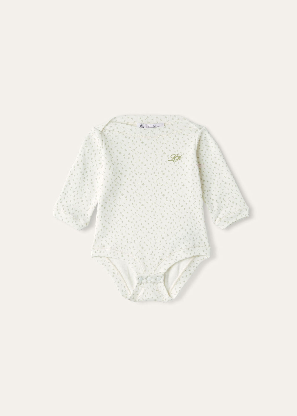 Baby Little Numbers Bodysuit - Fancy White/Sagerbrush Leaves