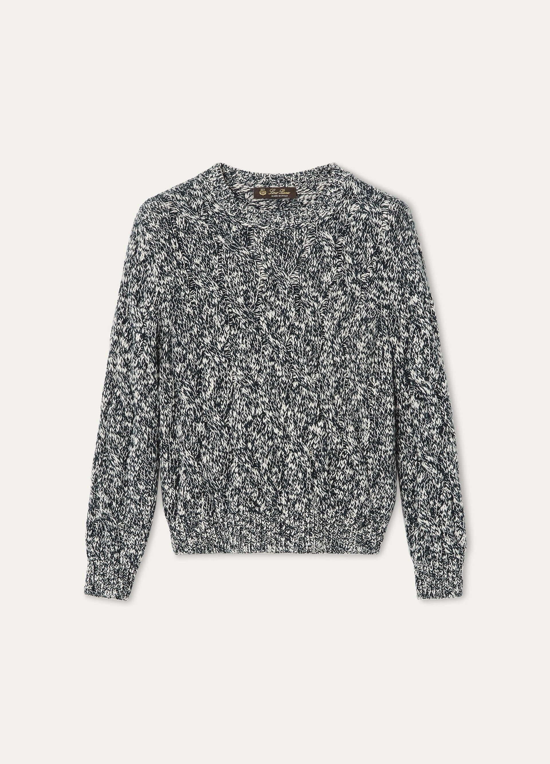 Kid's Cable Dream Crewneck - White/Blue