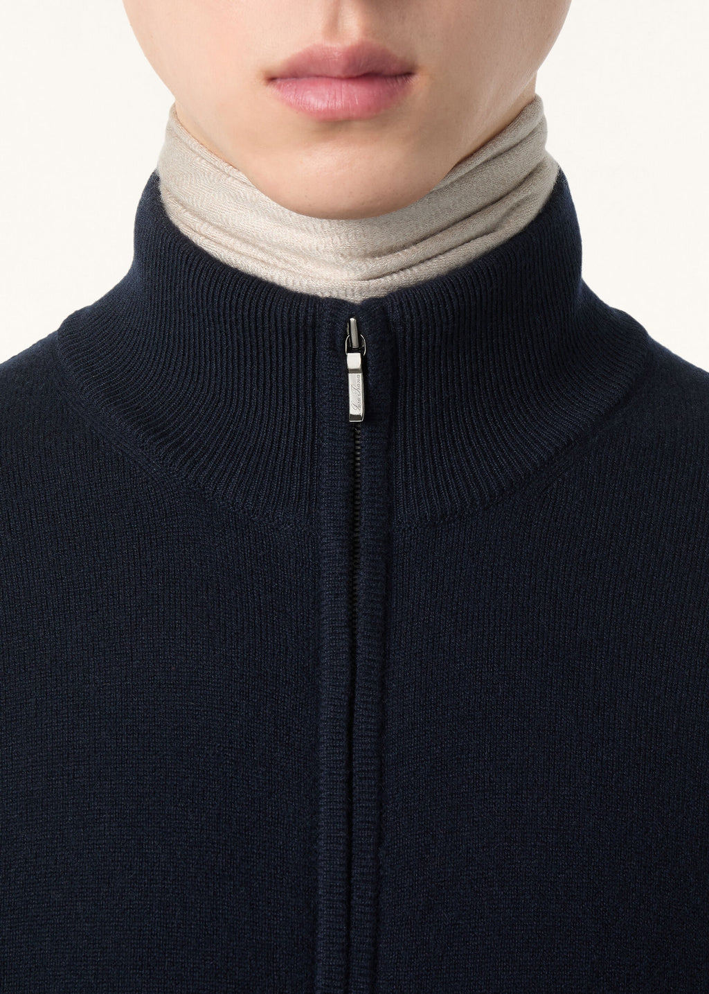 Classic Zip-Up Bomber Jacket - Navy Blue