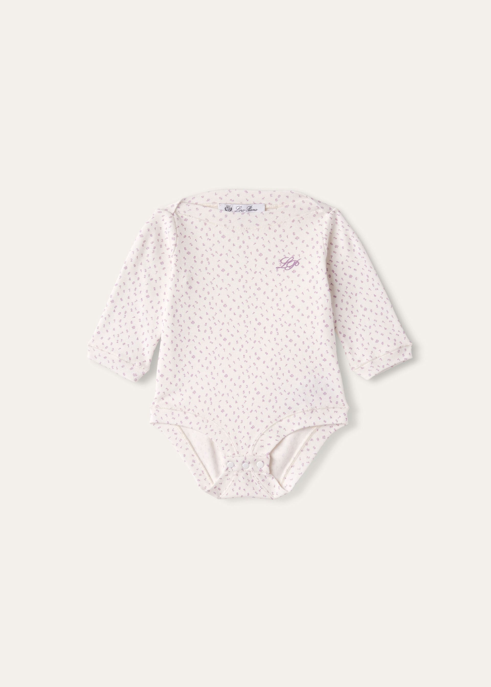 Baby Little Numbers Bodysuit - Fancy White/Light Wisteria