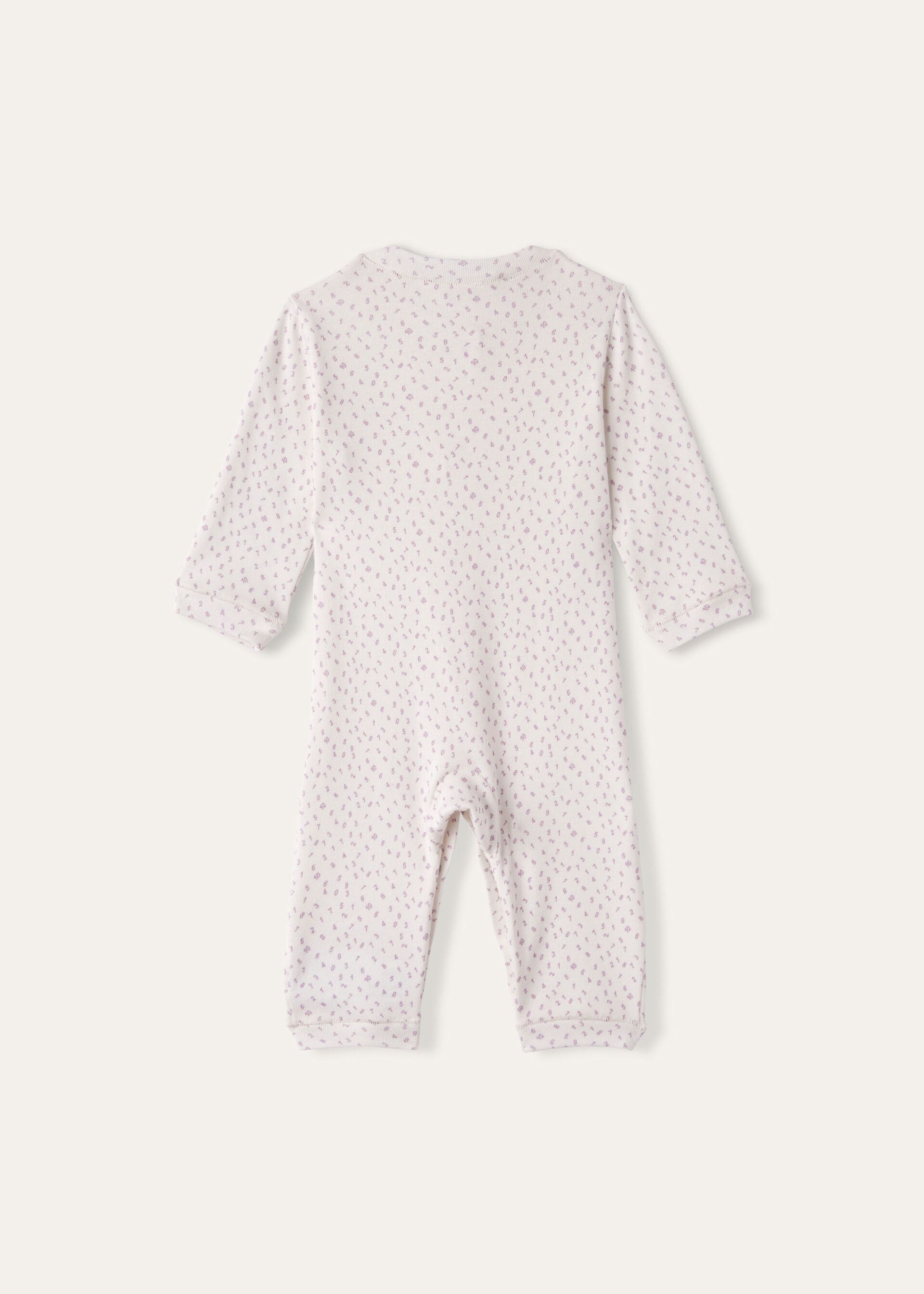 Baby Little Numbers Romper - Fancy White/Light Wisteria