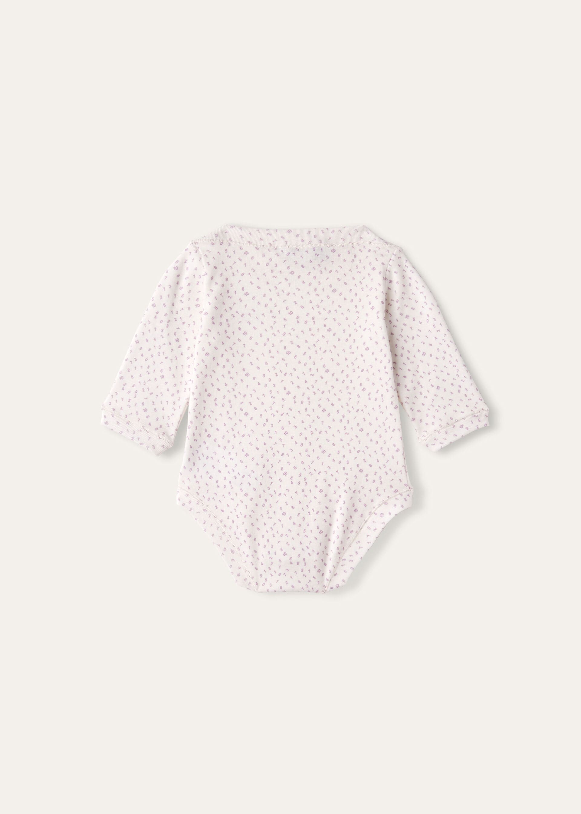 Baby Little Numbers Bodysuit - Fancy White/Light Wisteria