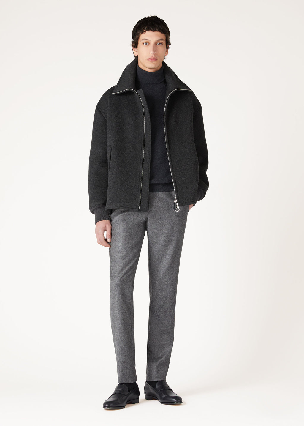 Classic Turtleneck - Black/Gray Melange