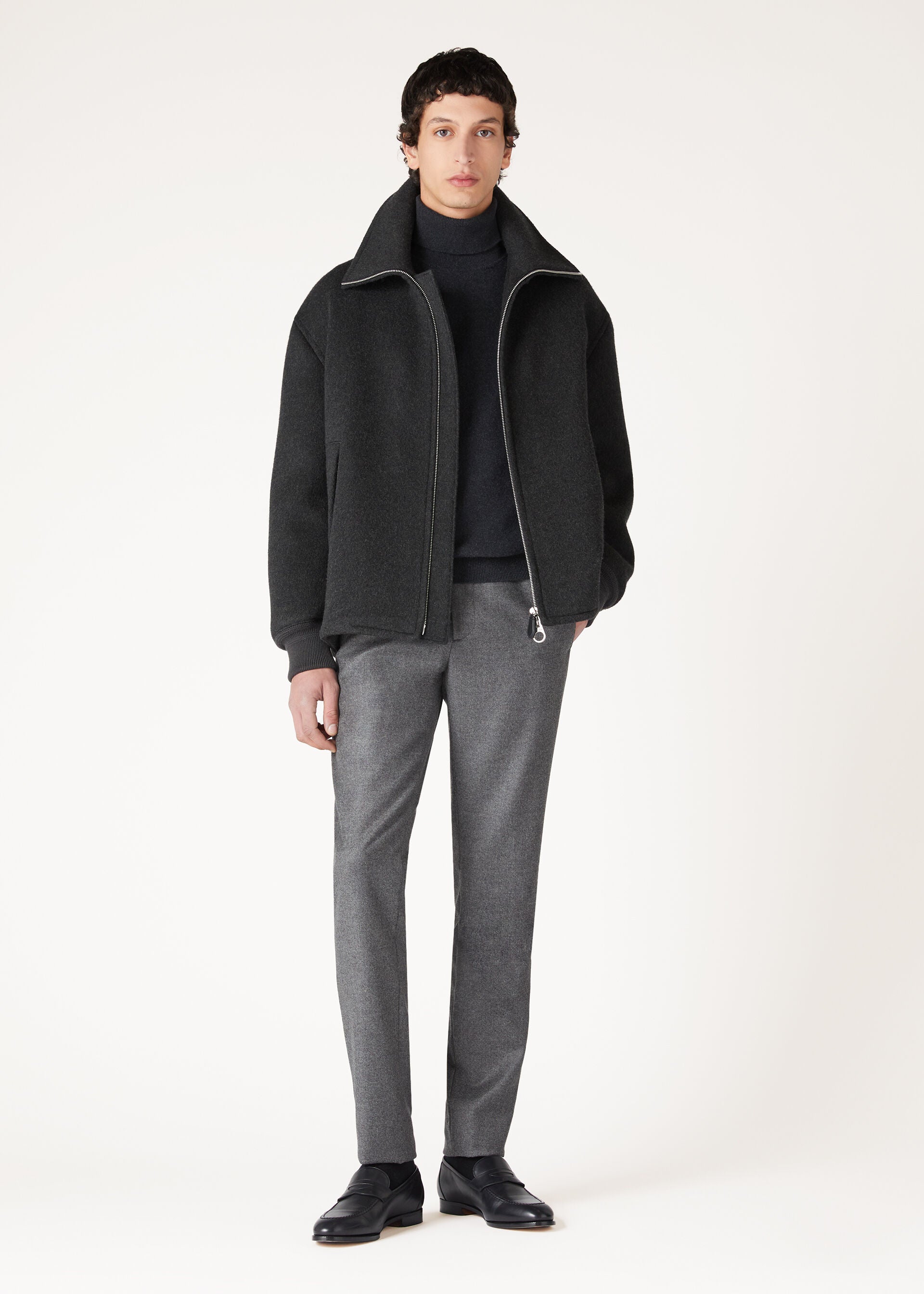 Classic Turtleneck - Black/Gray Melange