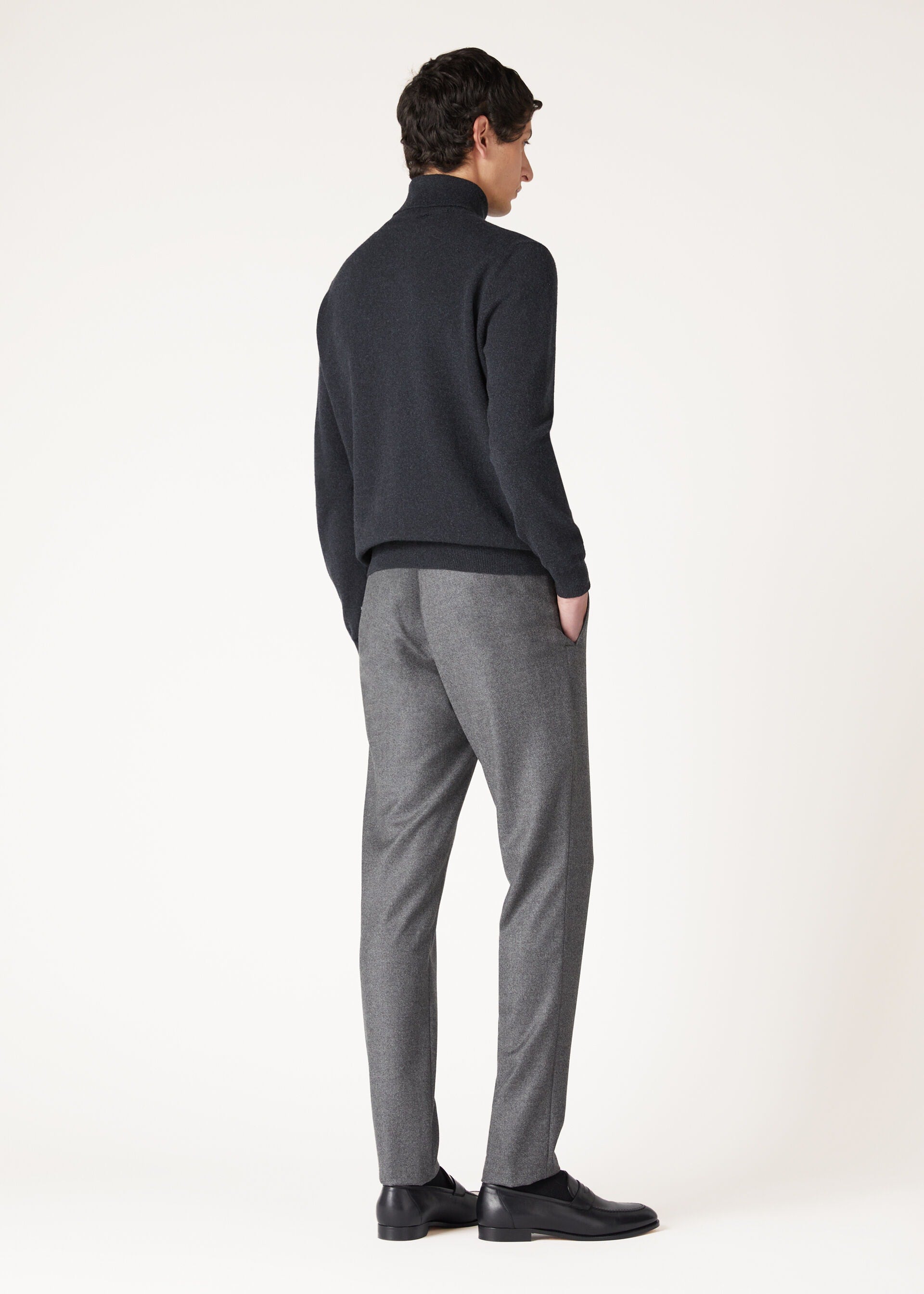 Classic Turtleneck - Black/Gray Melange