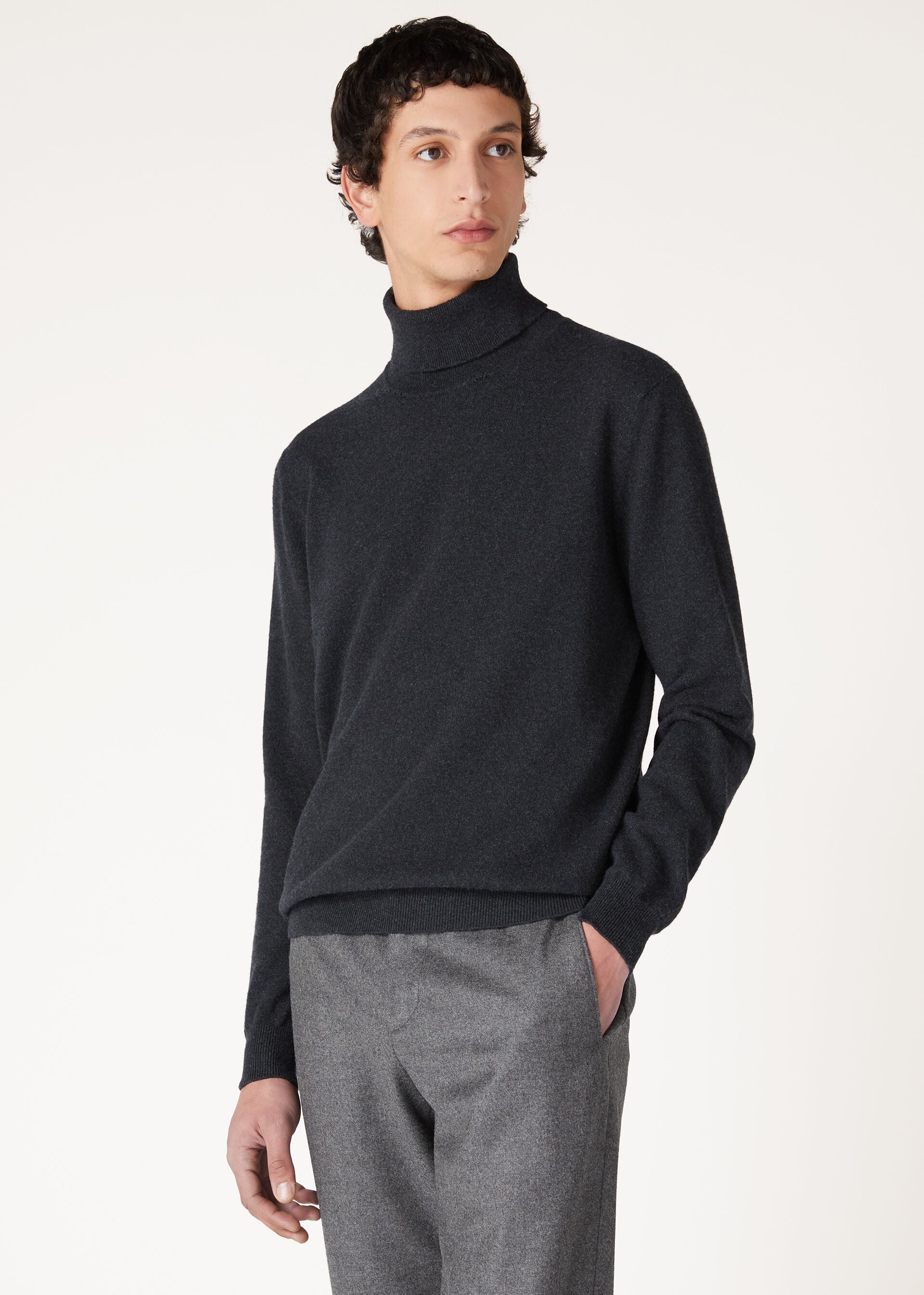Classic Turtleneck - Black/Gray Melange