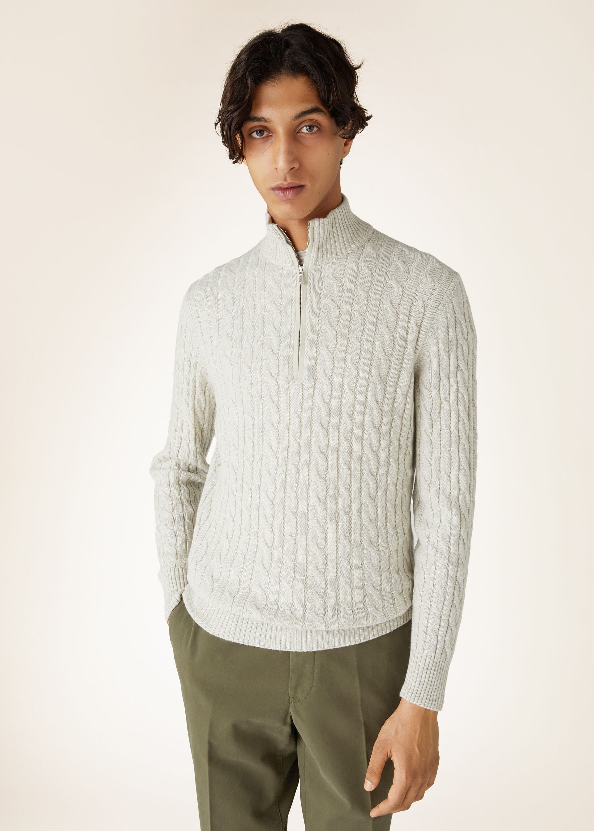Treccia Sweater - Silver Melange/Natural Melange