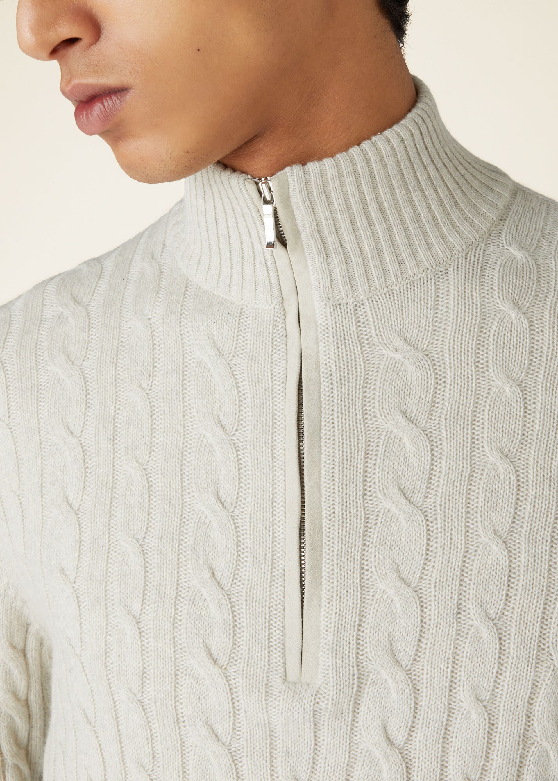 Treccia Sweater - Silver Melange/Natural Melange