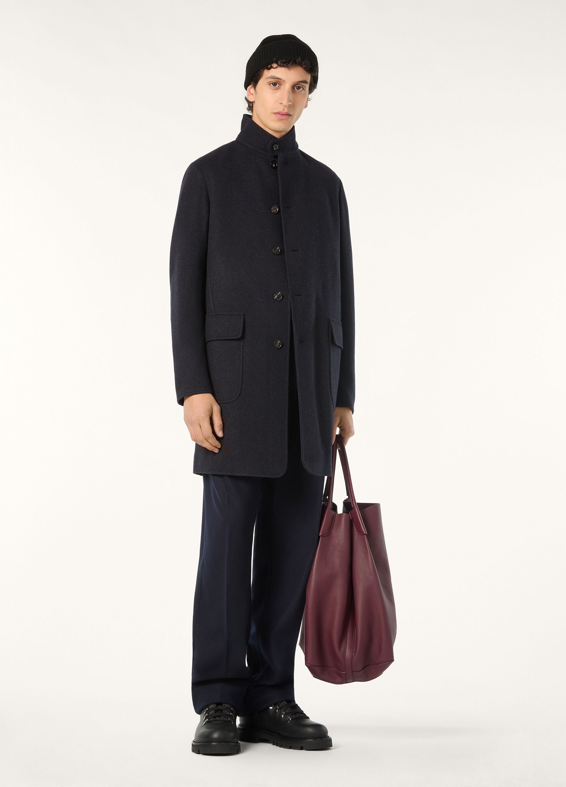Sweater Coat - Navy Blue/Gray Melange