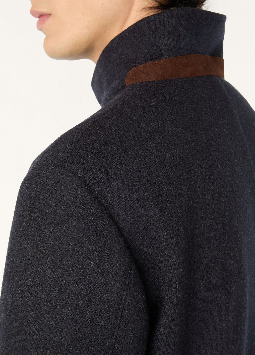 Sweater Coat - Navy Blue/Gray Melange