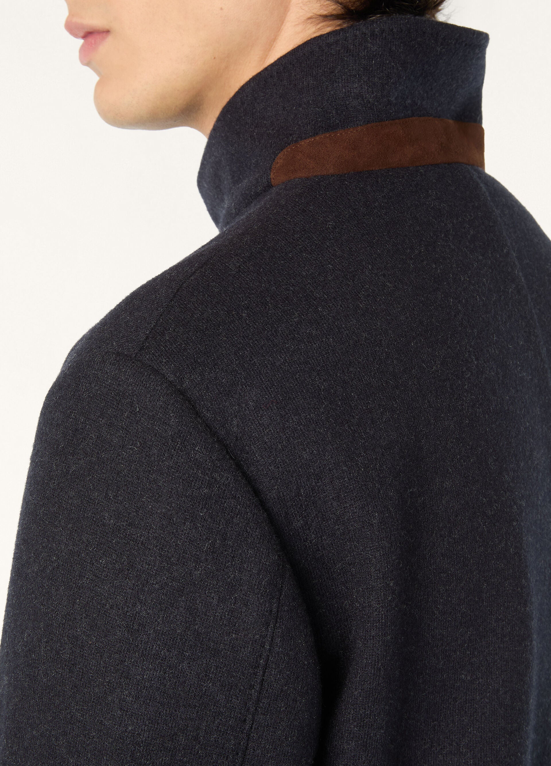Sweater Coat - Navy Blue/Gray Melange