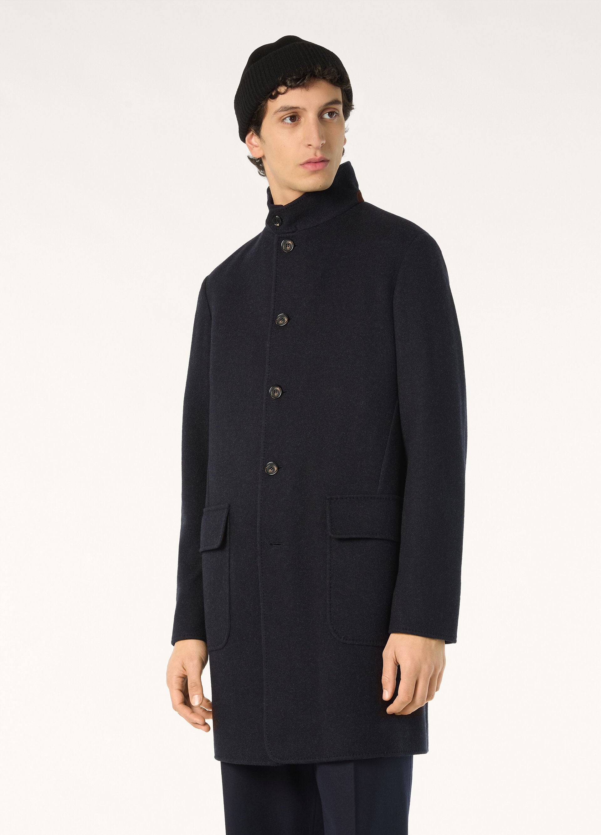 Sweater Coat - Navy Blue/Gray Melange