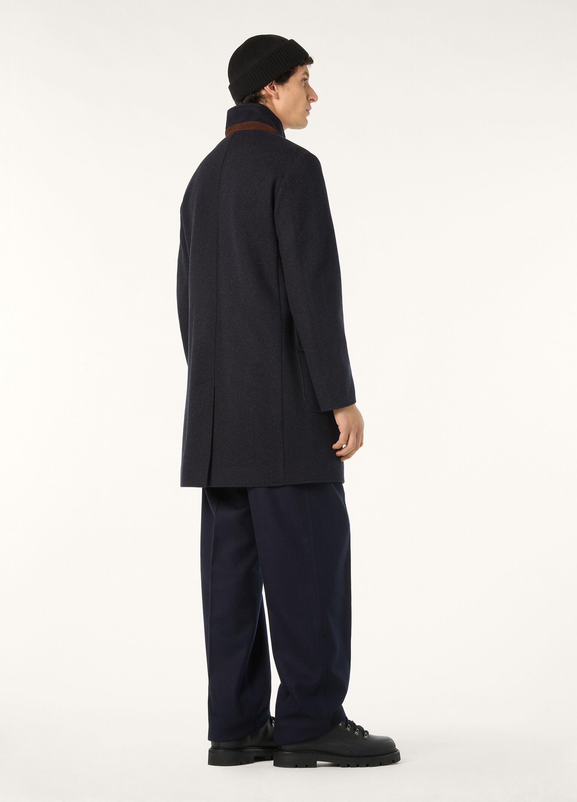 Sweater Coat - Navy Blue/Gray Melange